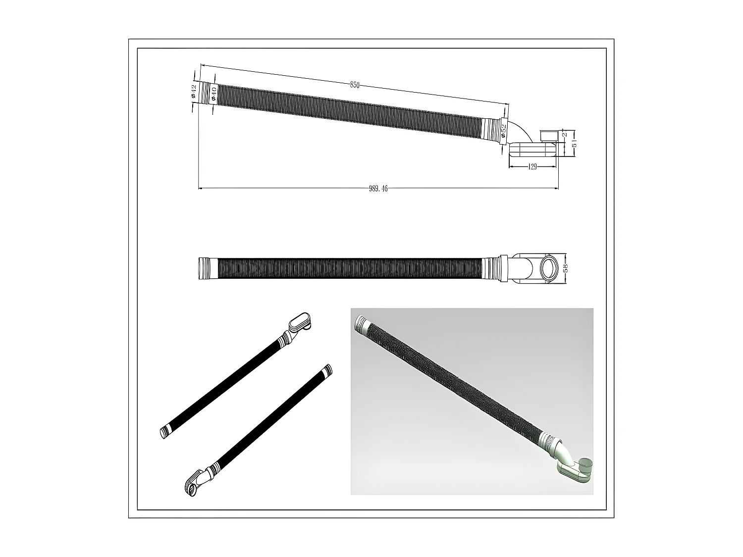 Sifón extra plano LINA