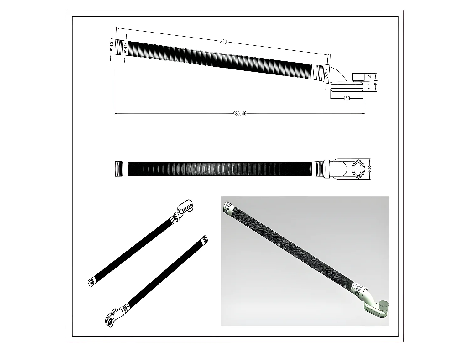 Sifón extra plano LINA