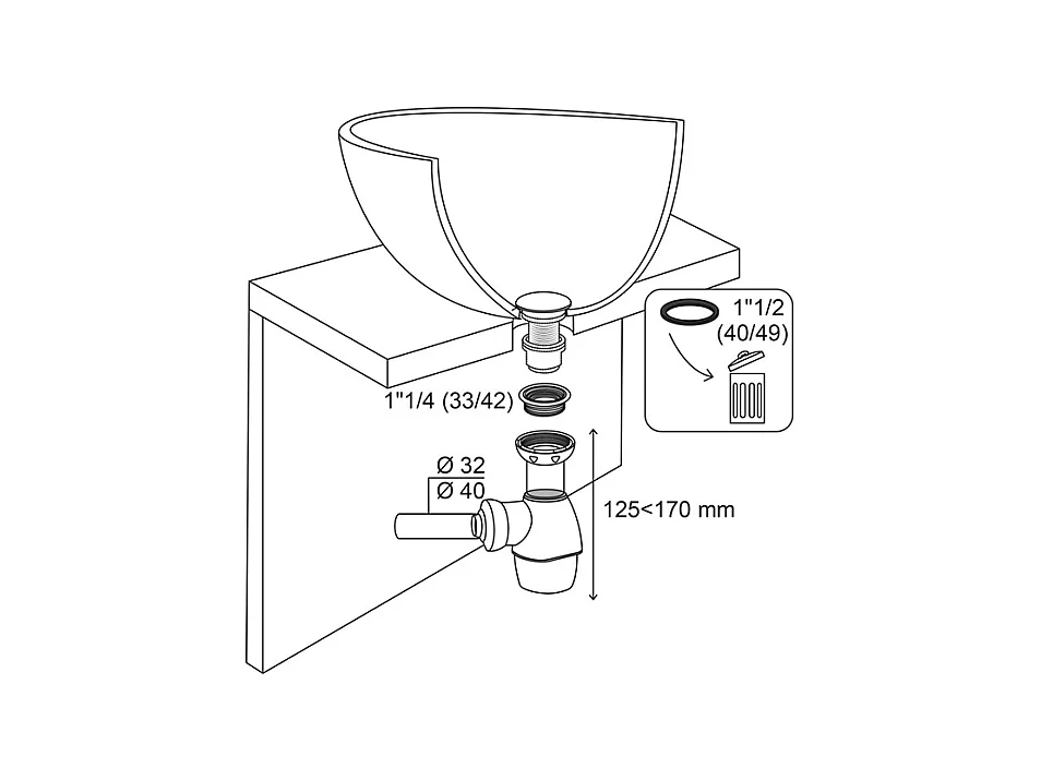 Sifón para lavabos WIRQUIN