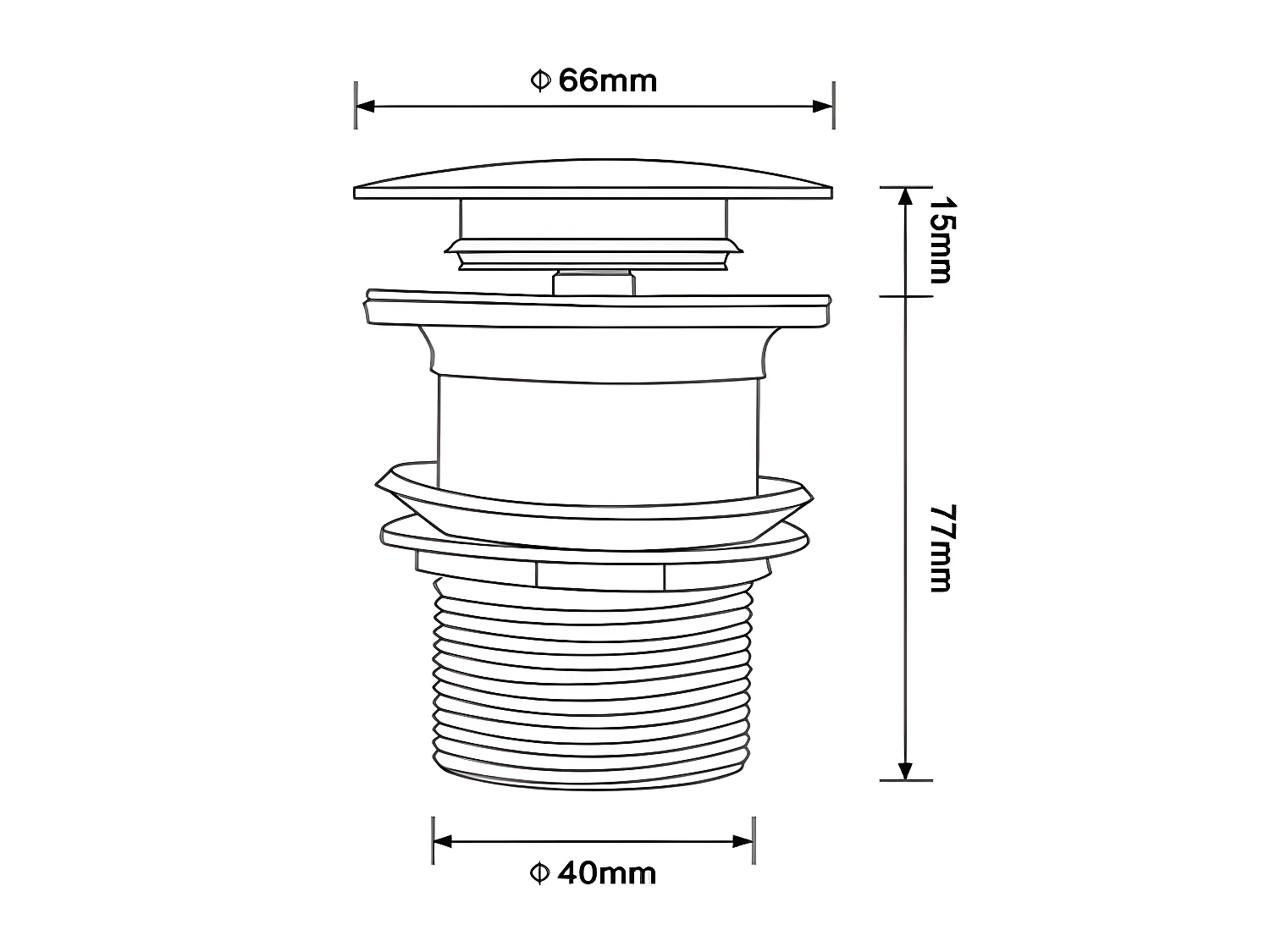 Válvula lavabo BAFFIN cromado