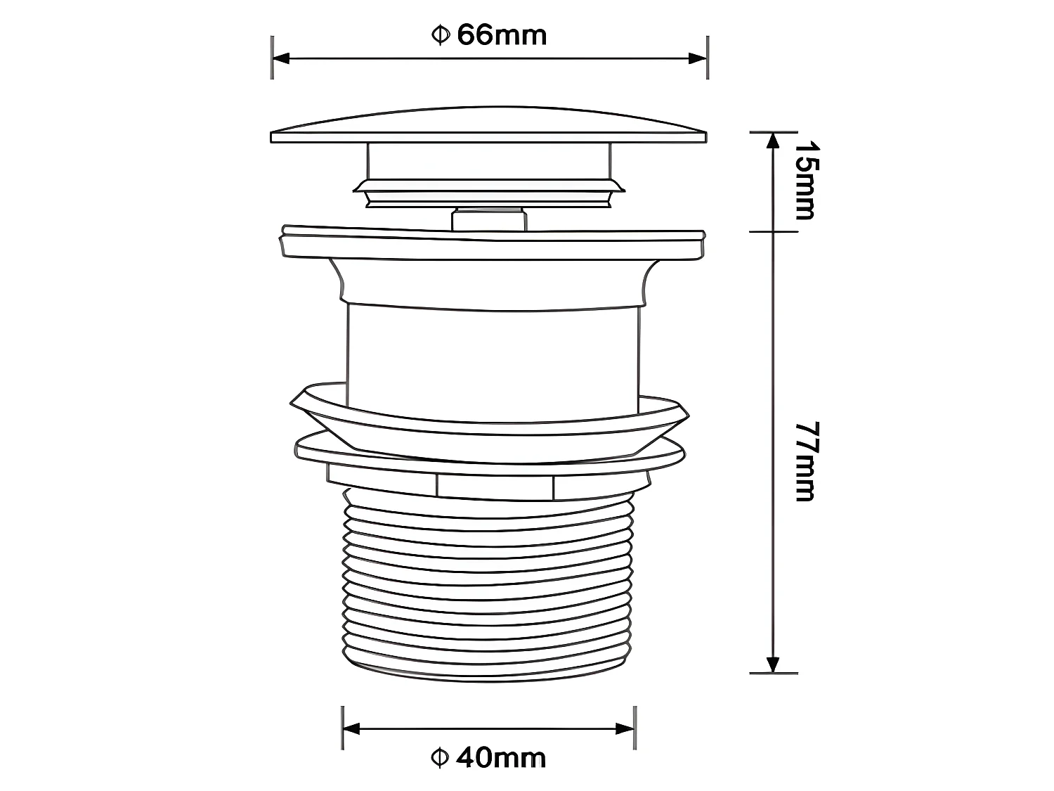 Válvula lavabo BAFFIN cromado