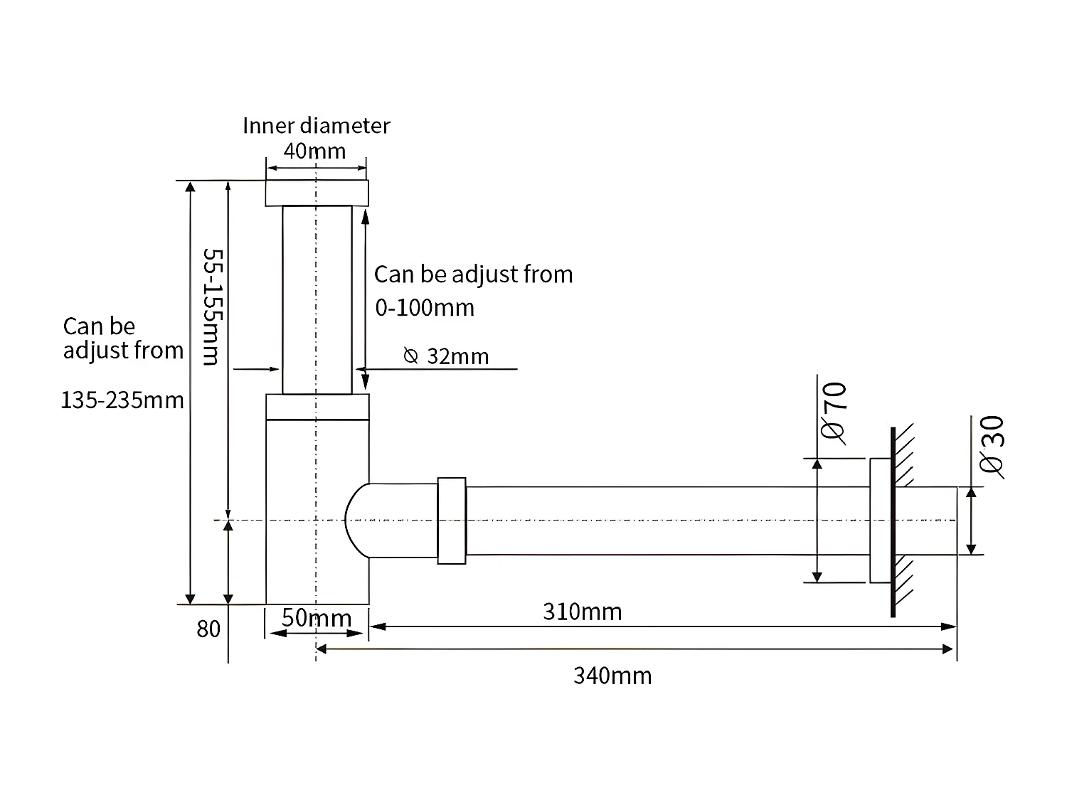 Design Siphon MANCERA schwarz matt
