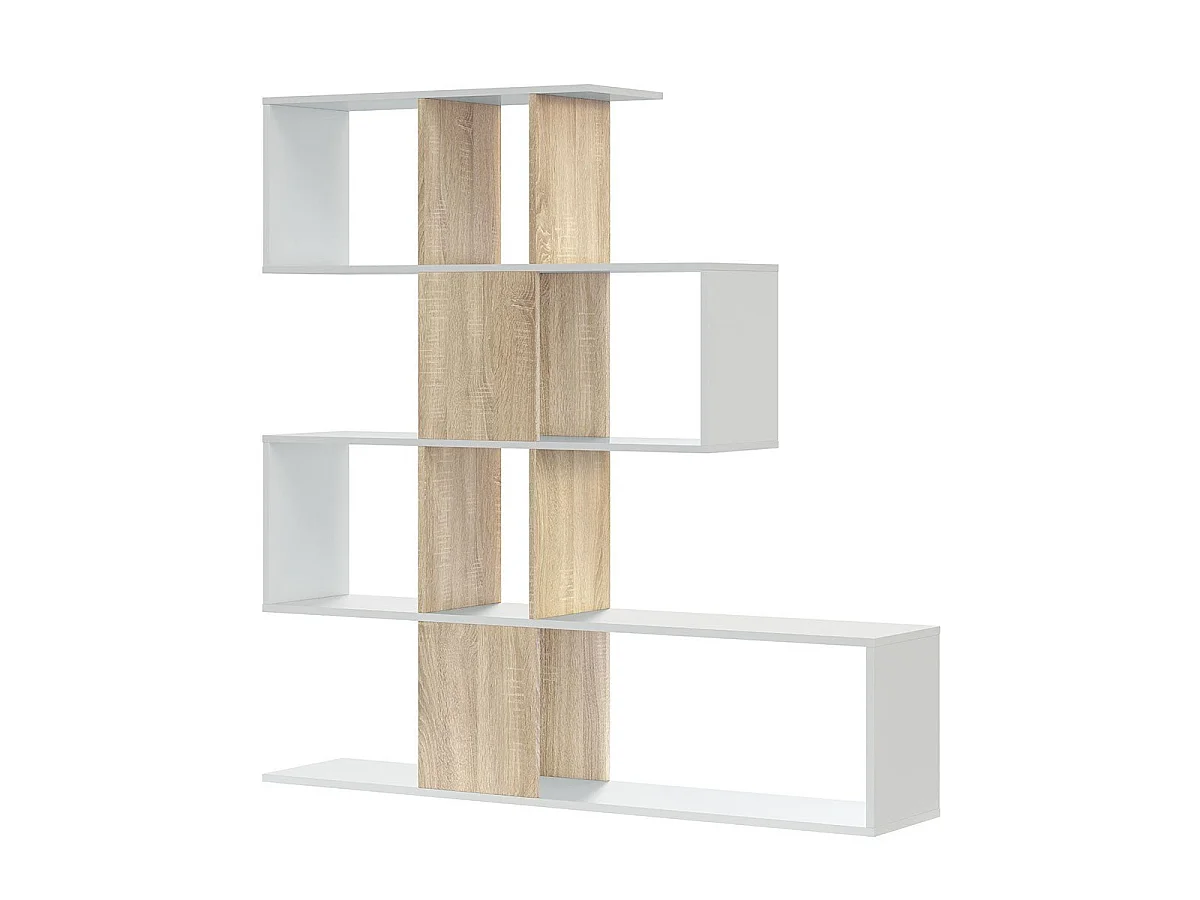 Libreria con 4 livelli e 11 scomparti di archiviazione - H145 cm - Zigzag