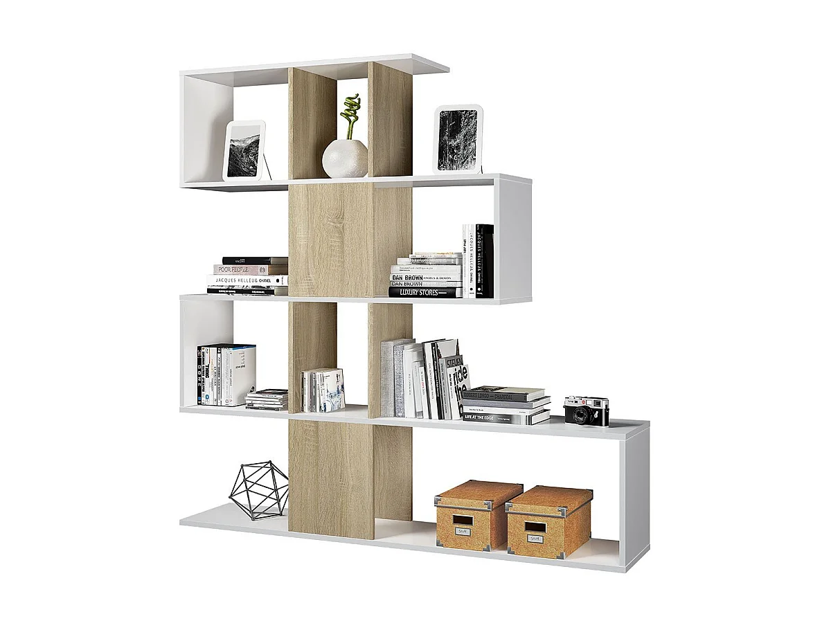 Libreria con 4 livelli e 11 scomparti di archiviazione - H145 cm - Zigzag