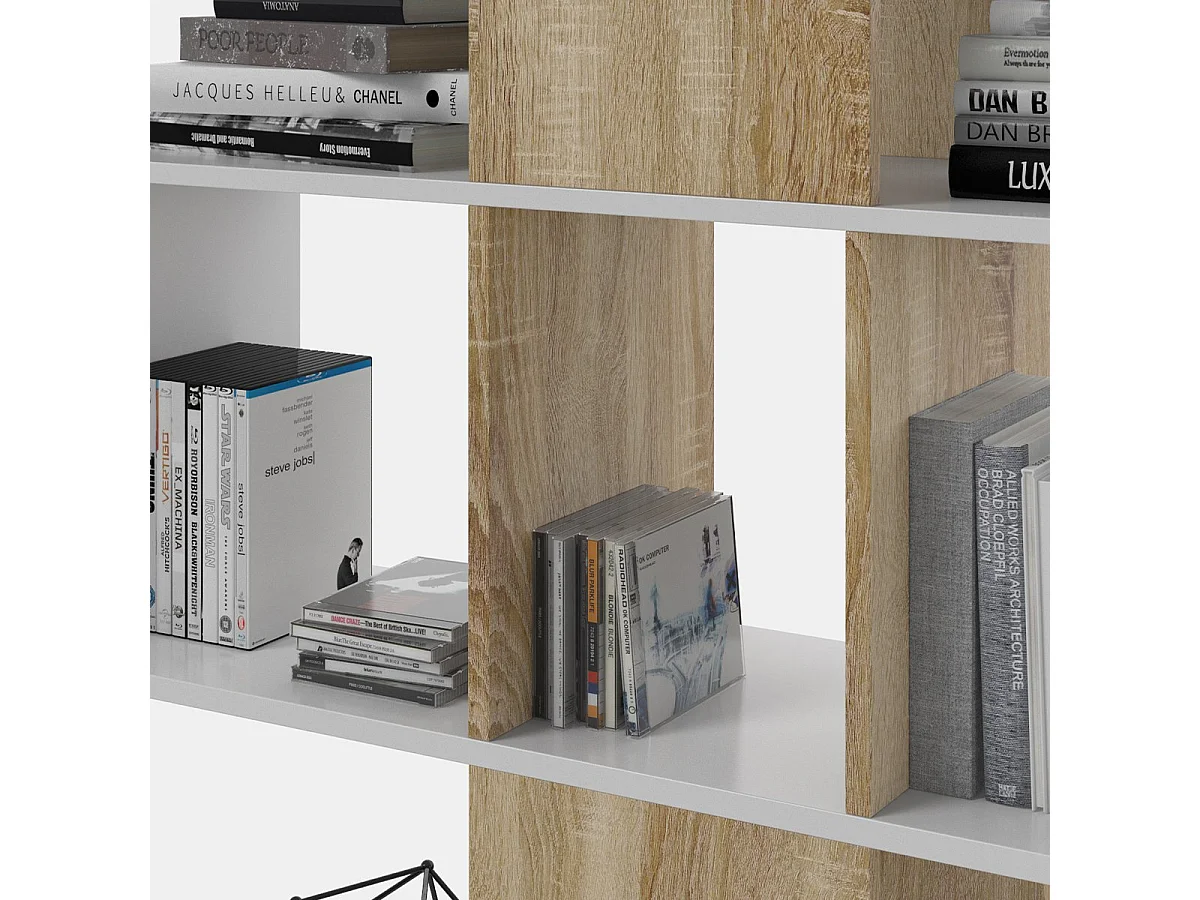 Libreria con 4 livelli e 11 scomparti di archiviazione - H145 cm - Zigzag