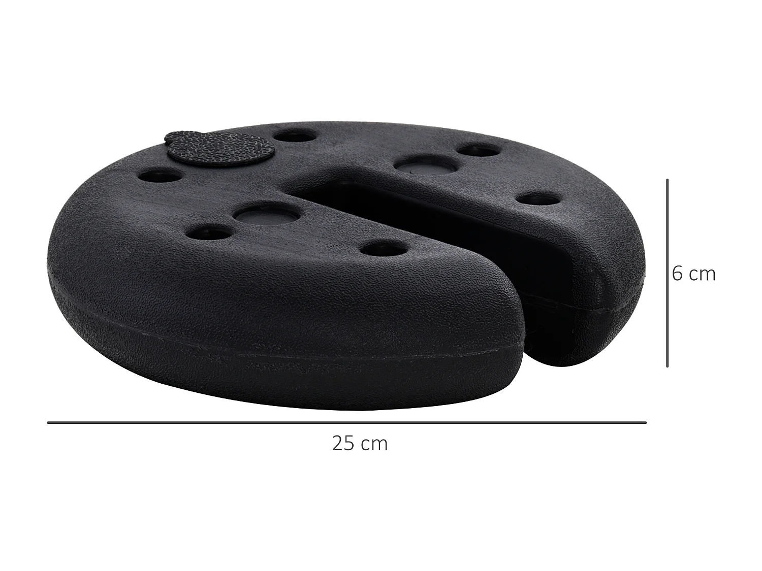 Lot de 4 poids de lestage rond pour tonnelle barnum tente dim. Ø 25 x 6H cm HDPE noir