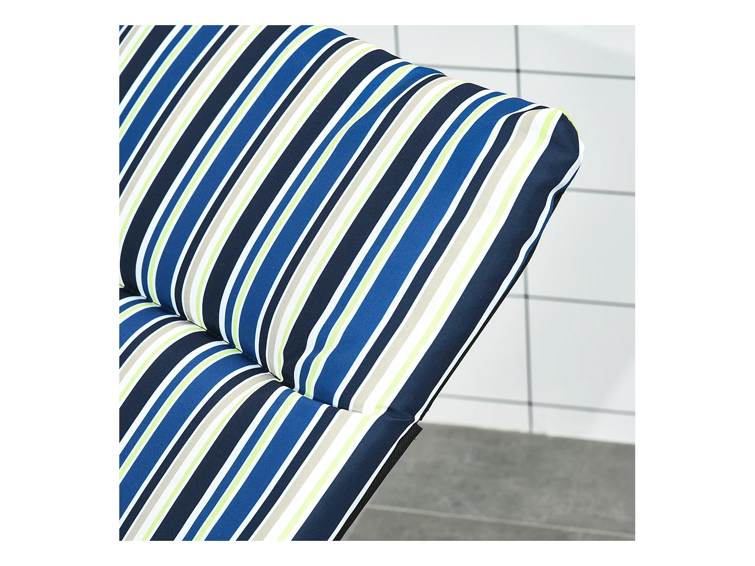 Bain de soleil pliable transat inclinable 6 positions grand confort avec matelas + accoudoirs acier polyester multicolore