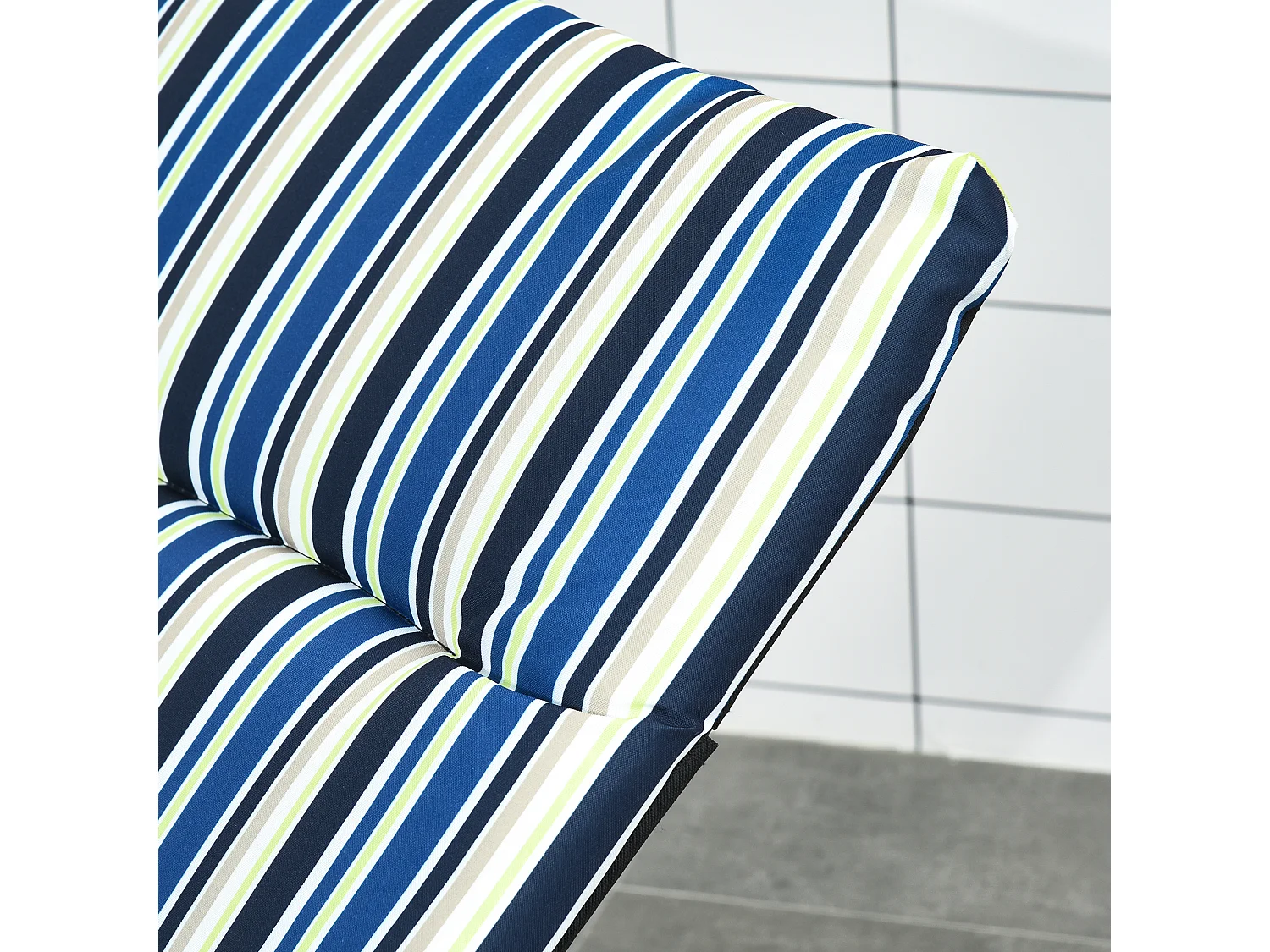 Bain de soleil pliable transat inclinable 6 positions grand confort avec matelas + accoudoirs acier polyester multicolore