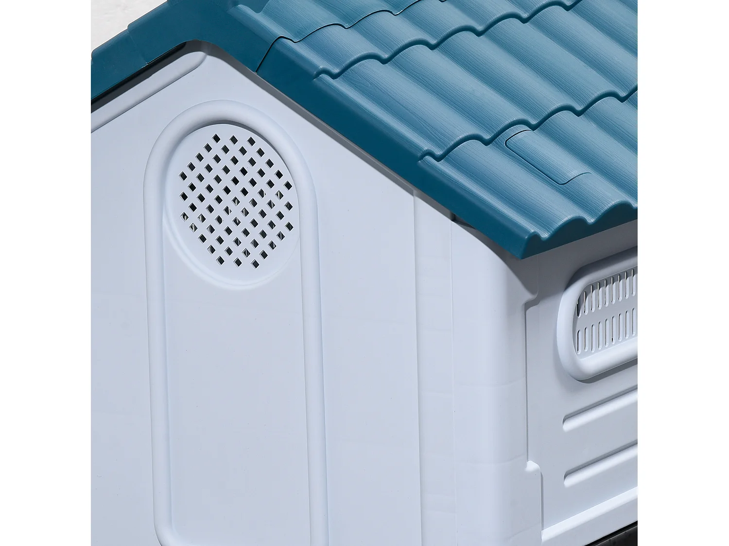 Niche pour chien - dim. 64L x 57l x 66H cm - PP bleu blanc
