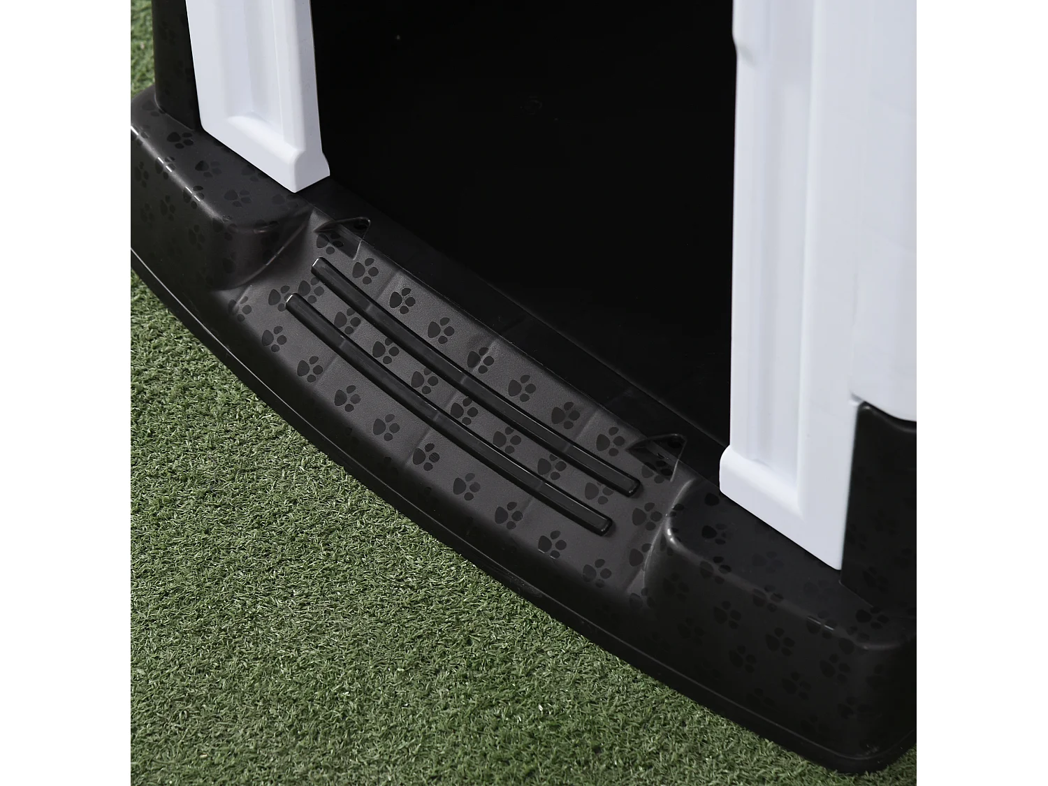 Niche pour chien - dim. 64L x 57l x 66H cm - PP bleu blanc