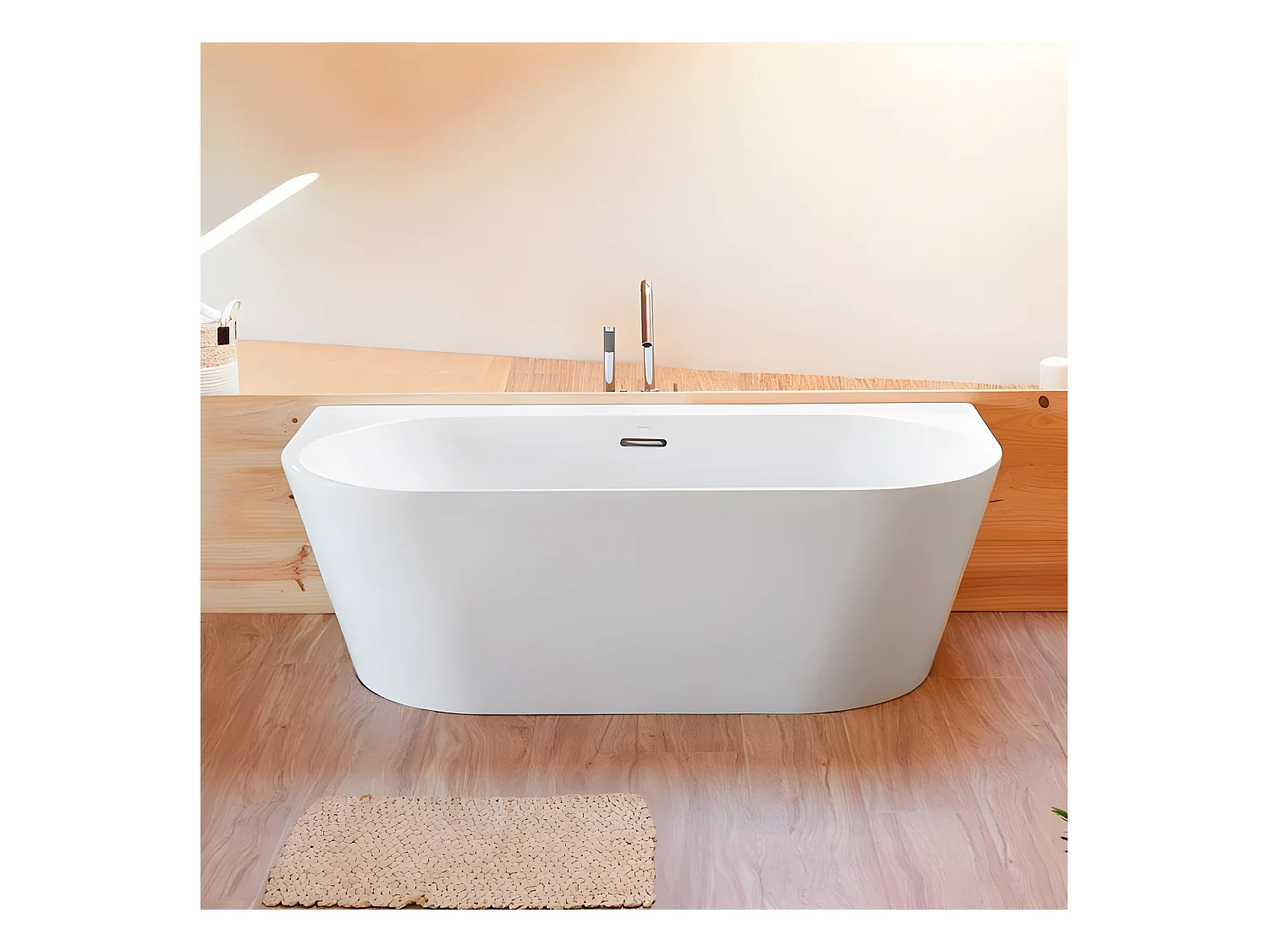 Freistehende Badewanne TORINO MURO | SANYCCES 170 cm - mit Seitenarmatur