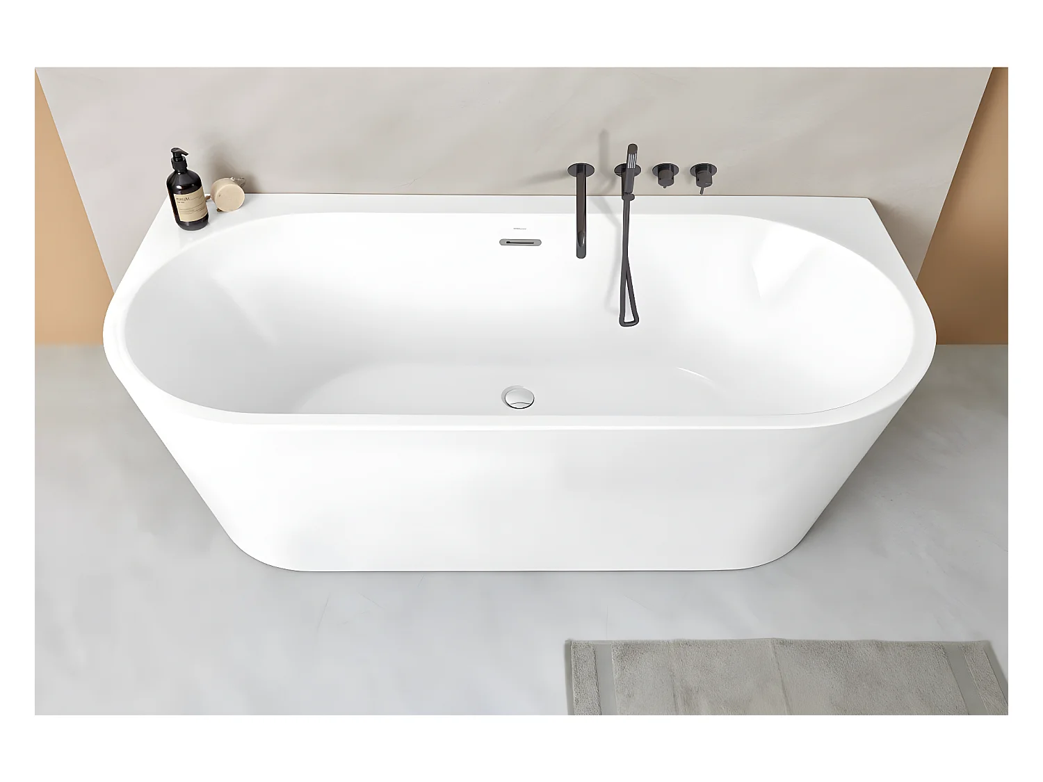 Freistehende Badewanne TORINO MURO | SANYCCES 170 cm - mit Seitenarmatur