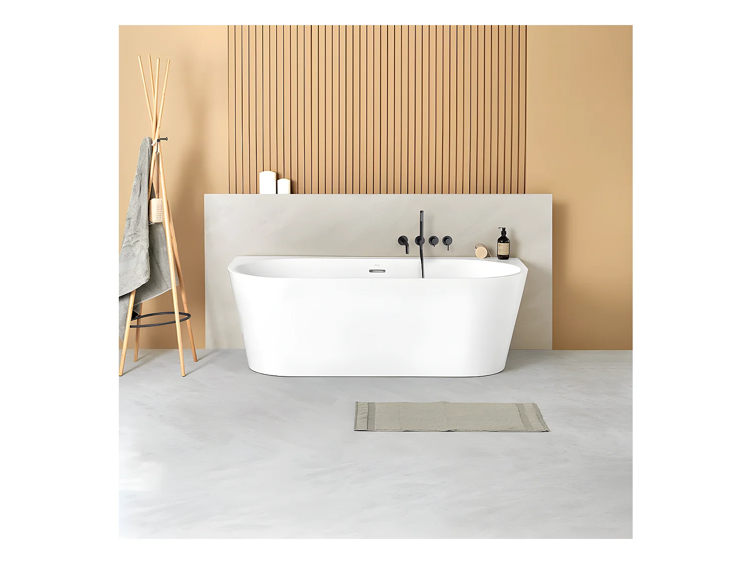 Freistehende Badewanne TORINO MURO | SANYCCES 170 cm - mit Seitenarmatur