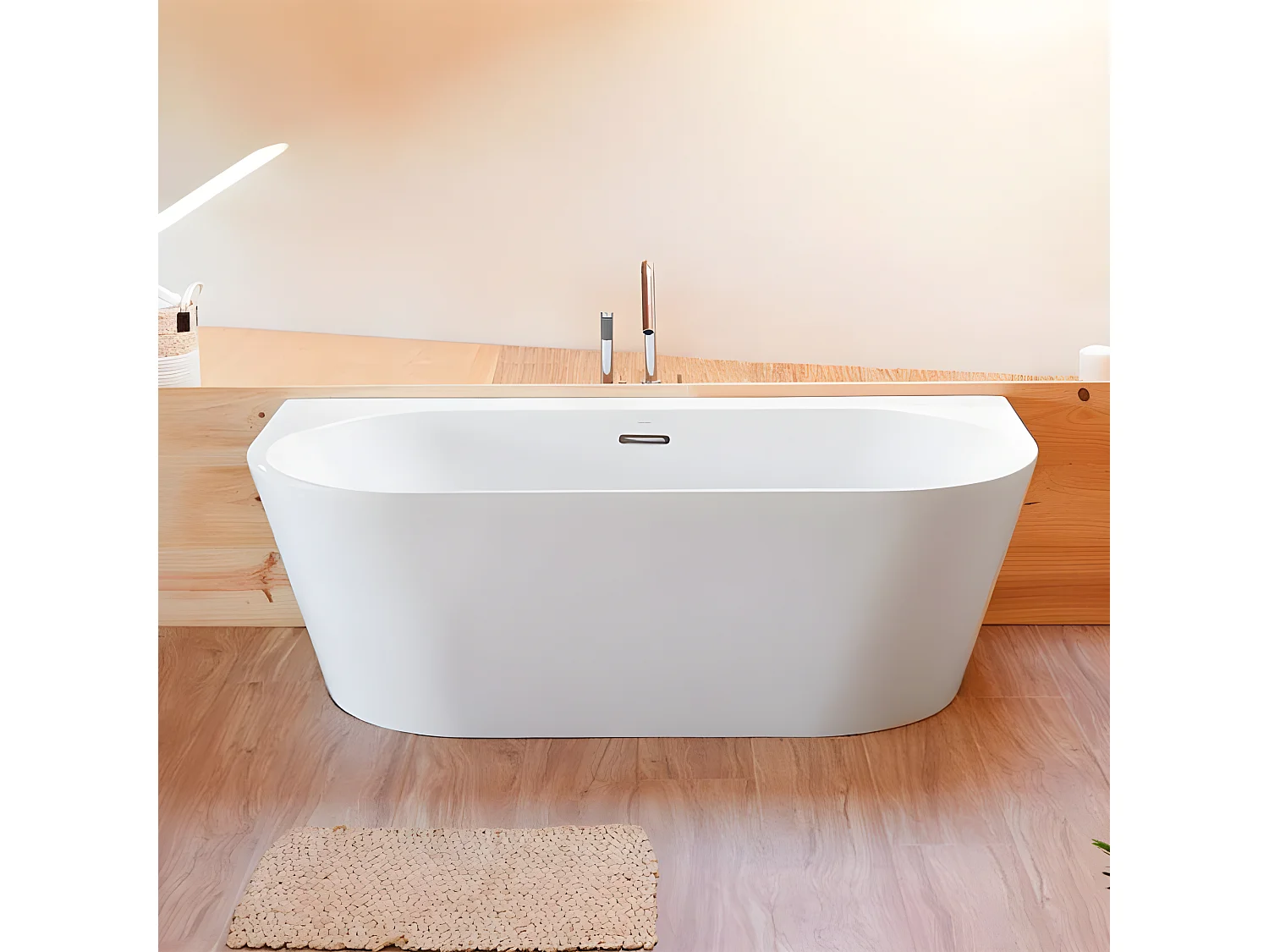 Bañera exenta TORINO MURO | SANYCCES  170 cm - Con grifo sobre Borde