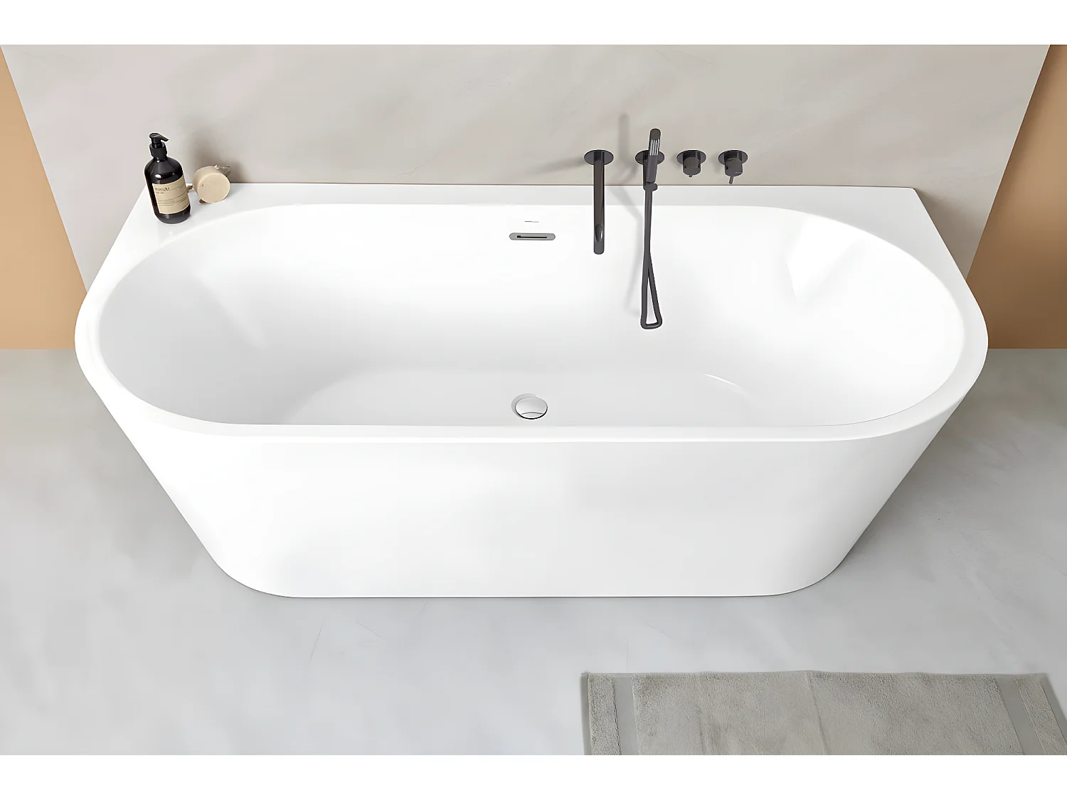 Bañera exenta TORINO MURO | SANYCCES  170 cm - Con grifo sobre Borde