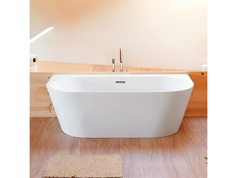Bañera exenta TORINO MURO | SANYCCES  170 cm - Con grifo sobre Borde
