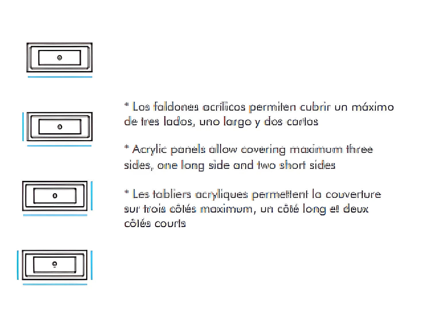 Faldón lateral para bañera CUBE©  80x50 cm
