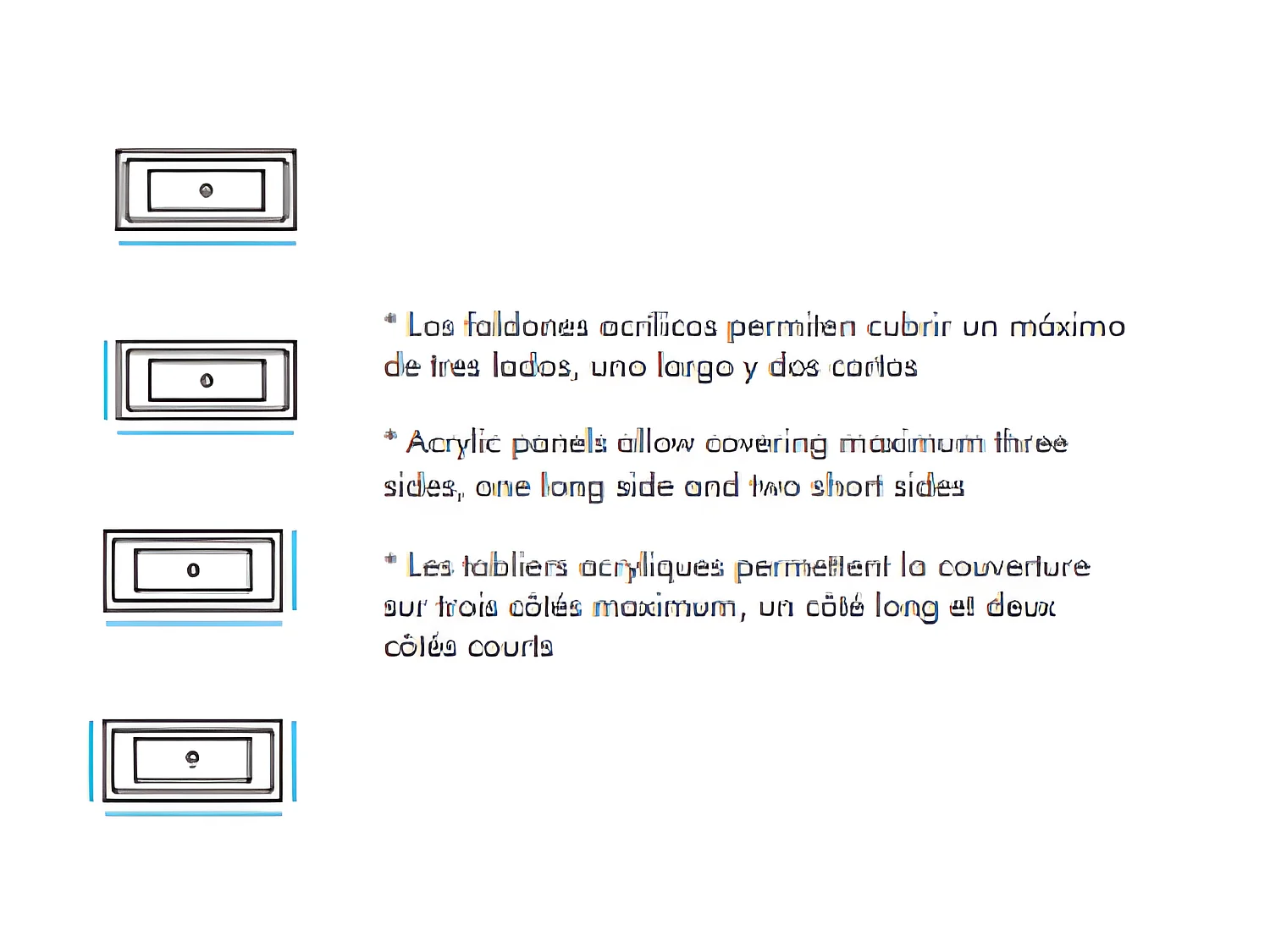 Faldón frontal para bañera CUBE©  170x50 cm
