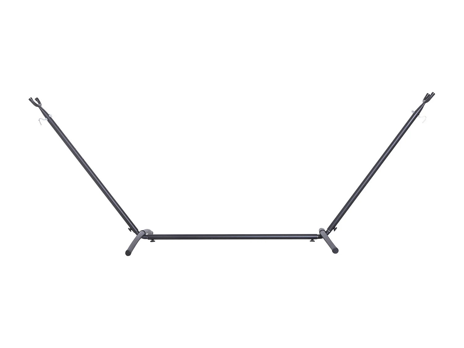 Support pied de hamac structure robuste métal époxy noir hauteur réglable 6 niveaux dim. 2,80L x 1,20l x 1,10H m