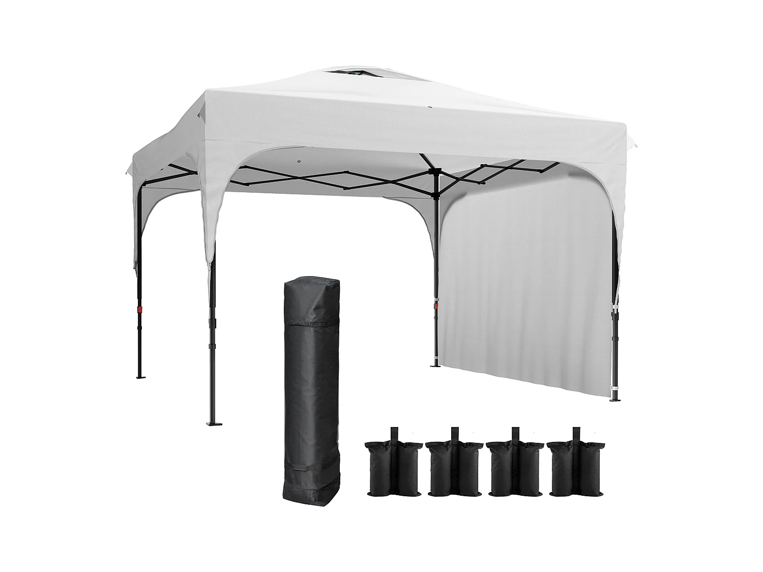 Tonnelle barnum de jardin pliant - dim. 3L x 3l x 2,65H m - acier Oxford blanc