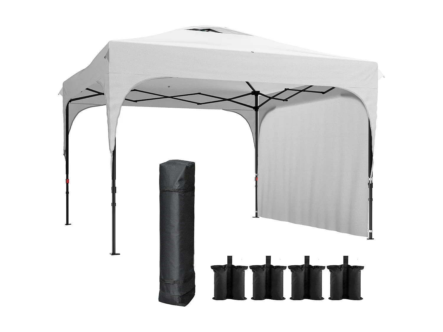 Tonnelle barnum de jardin pliant - dim. 3L x 3l x 2,65H m - acier Oxford blanc