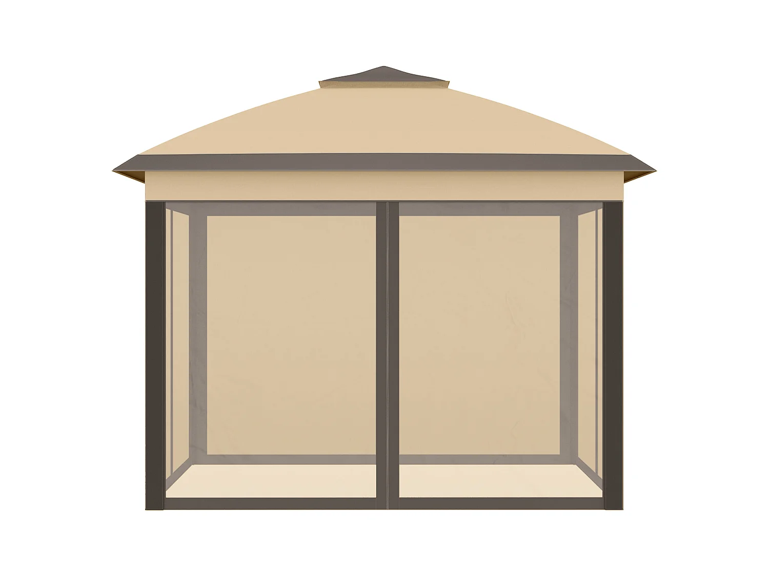 Tonnelle barnum automatique pop-up dim. 3,3L x 3,3l x 2,88H m moustiquaires sac transport métal oxford marron beige