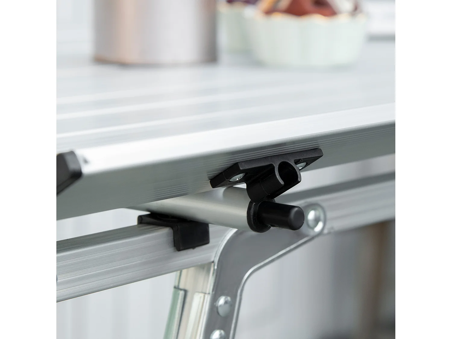 Table pliante en aluminium table de camping table de jardin 6 personnes hauteur réglable + sac de transport