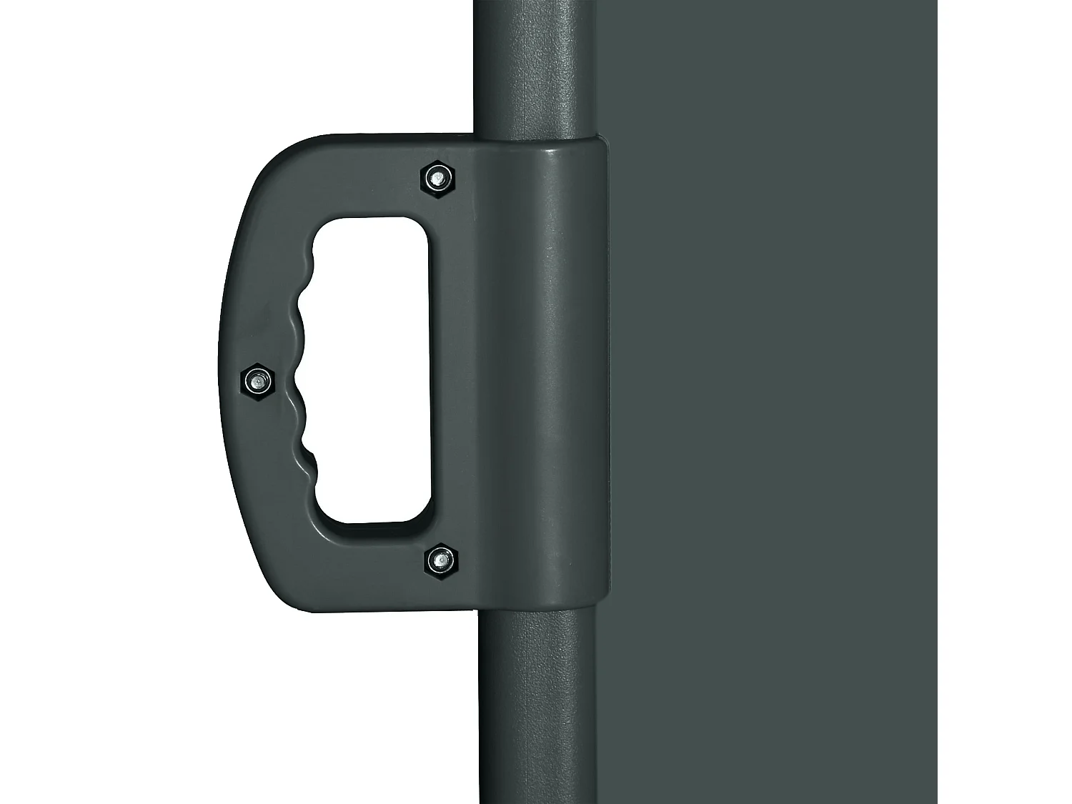 Store latéral brise-vue paravent rétractable dim. 3L x 2H m polyester imperméable anti-UV haute densité gris