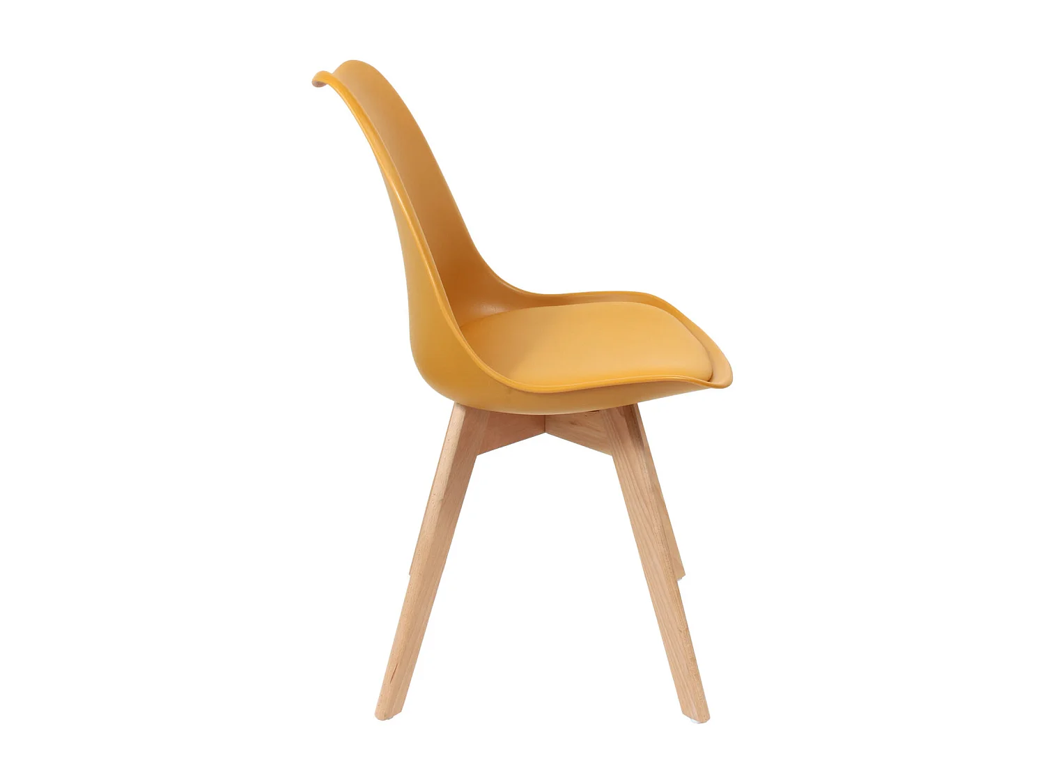 Chaise Scandinave Coque Rembourree Jaune - Lot De 4 Jaune