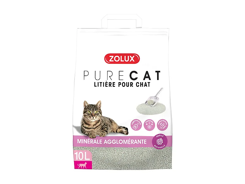 Litière agglomérante parfum floral Purecat 10 litres