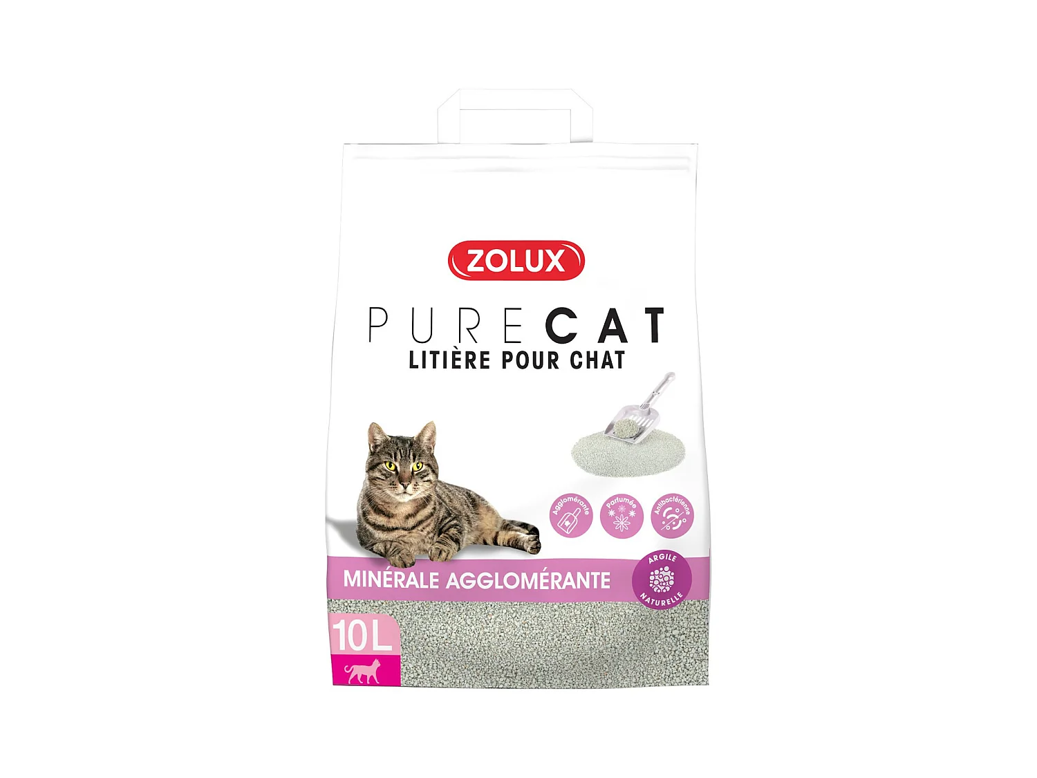 Litière agglomérante parfum floral Purecat 10 litres