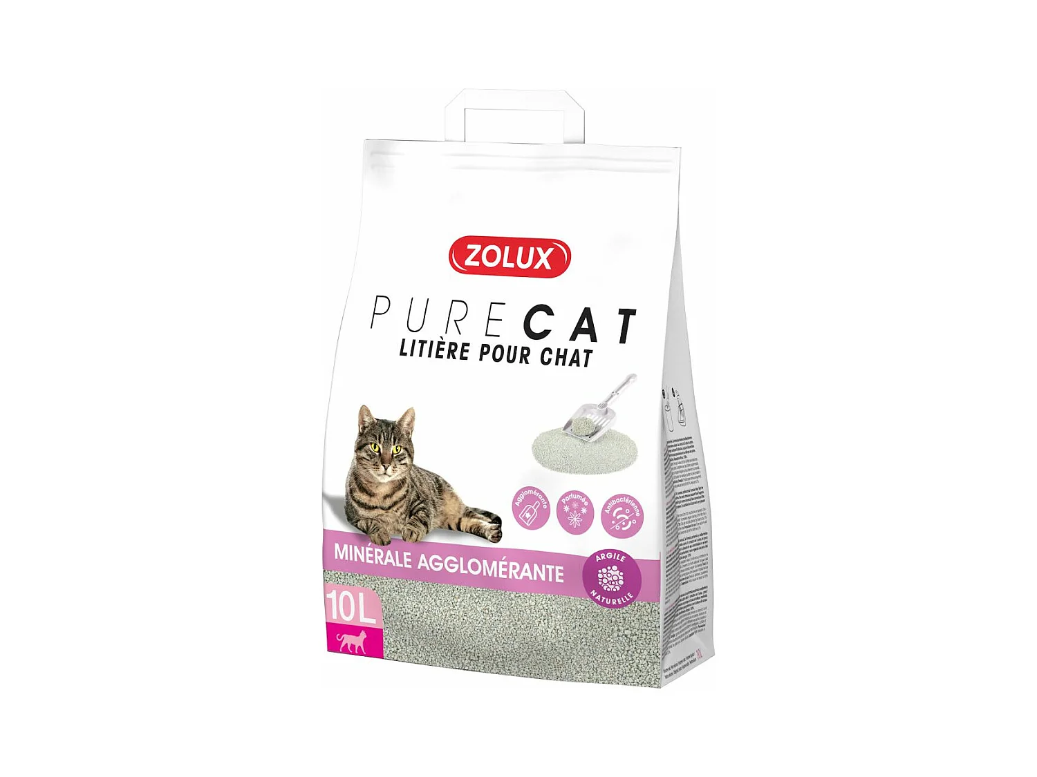 Litière agglomérante parfum floral Purecat 10 litres