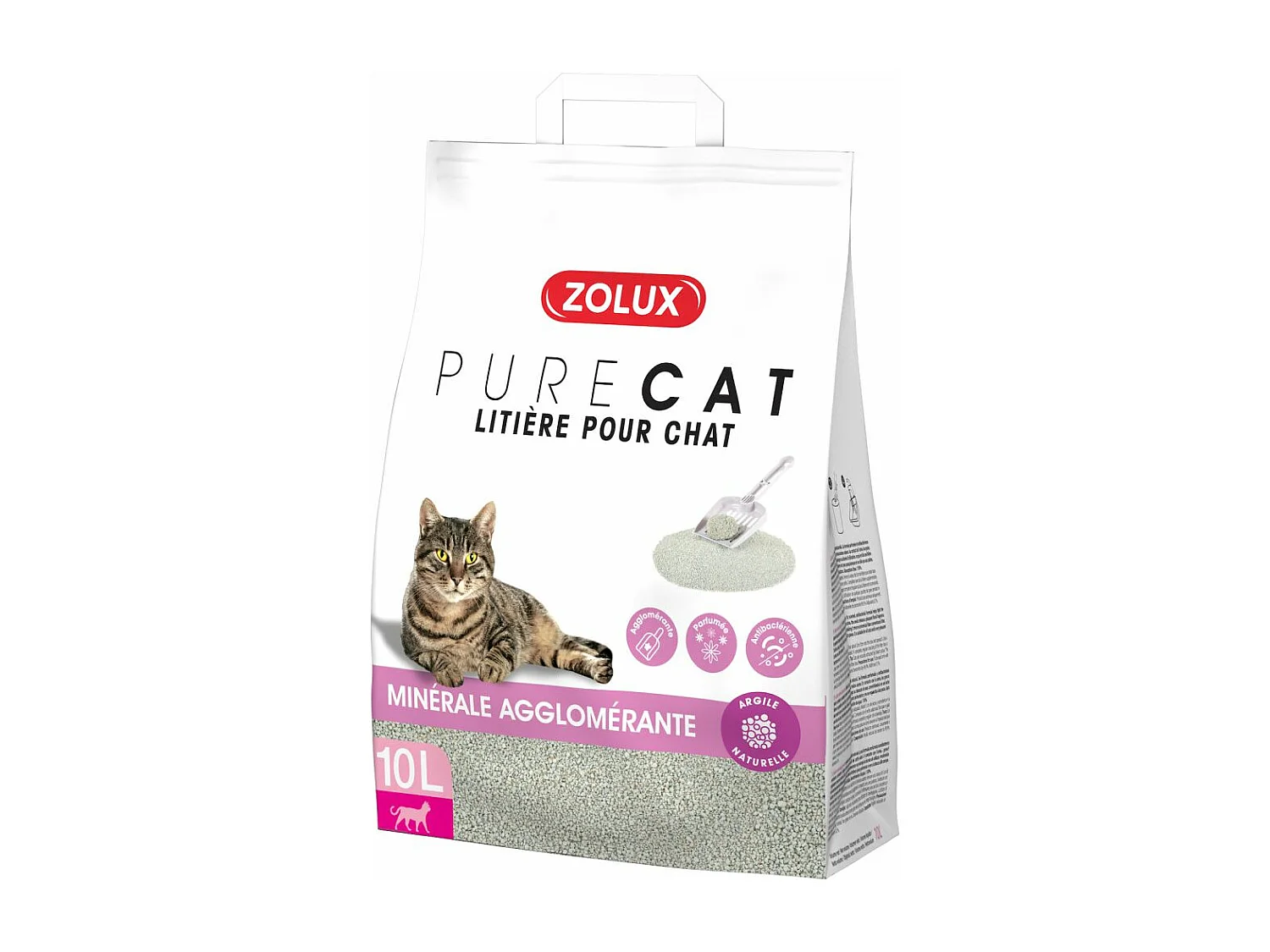 Litière agglomérante parfum floral Purecat 10 litres