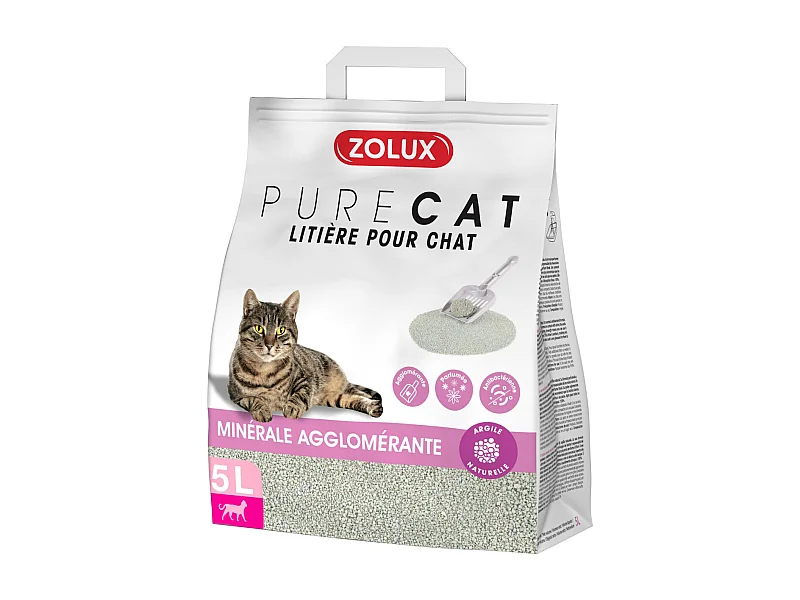 Litière agglomérante parfum floral Purecat 5 litres