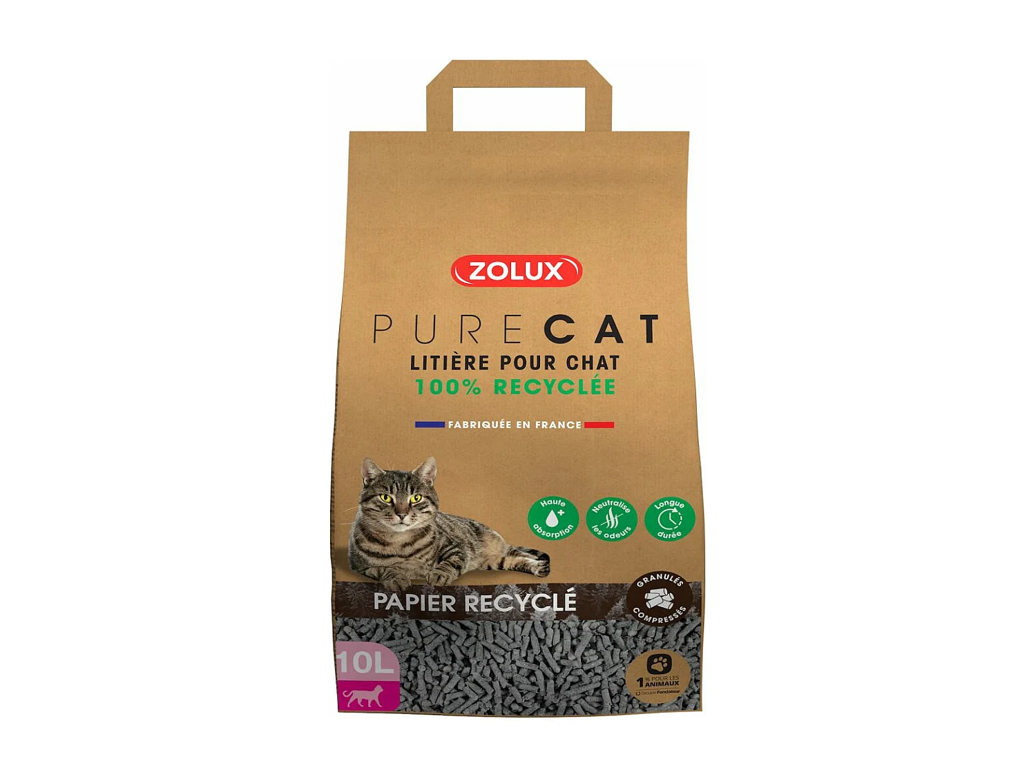 Litière éco conçue en papier recyclé Purecat 10 litres
