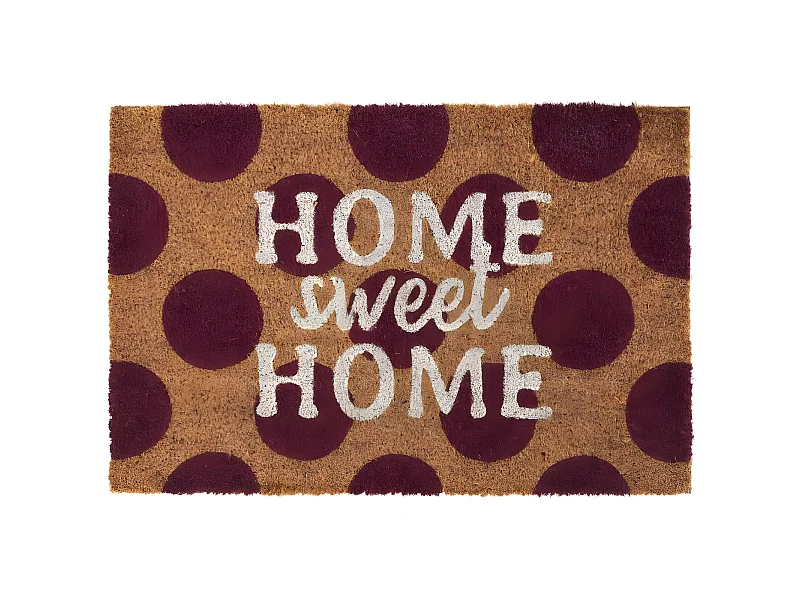 Paillasson fibre de coco avec inscription  60 x 40 cm Pois - Home sweet home
