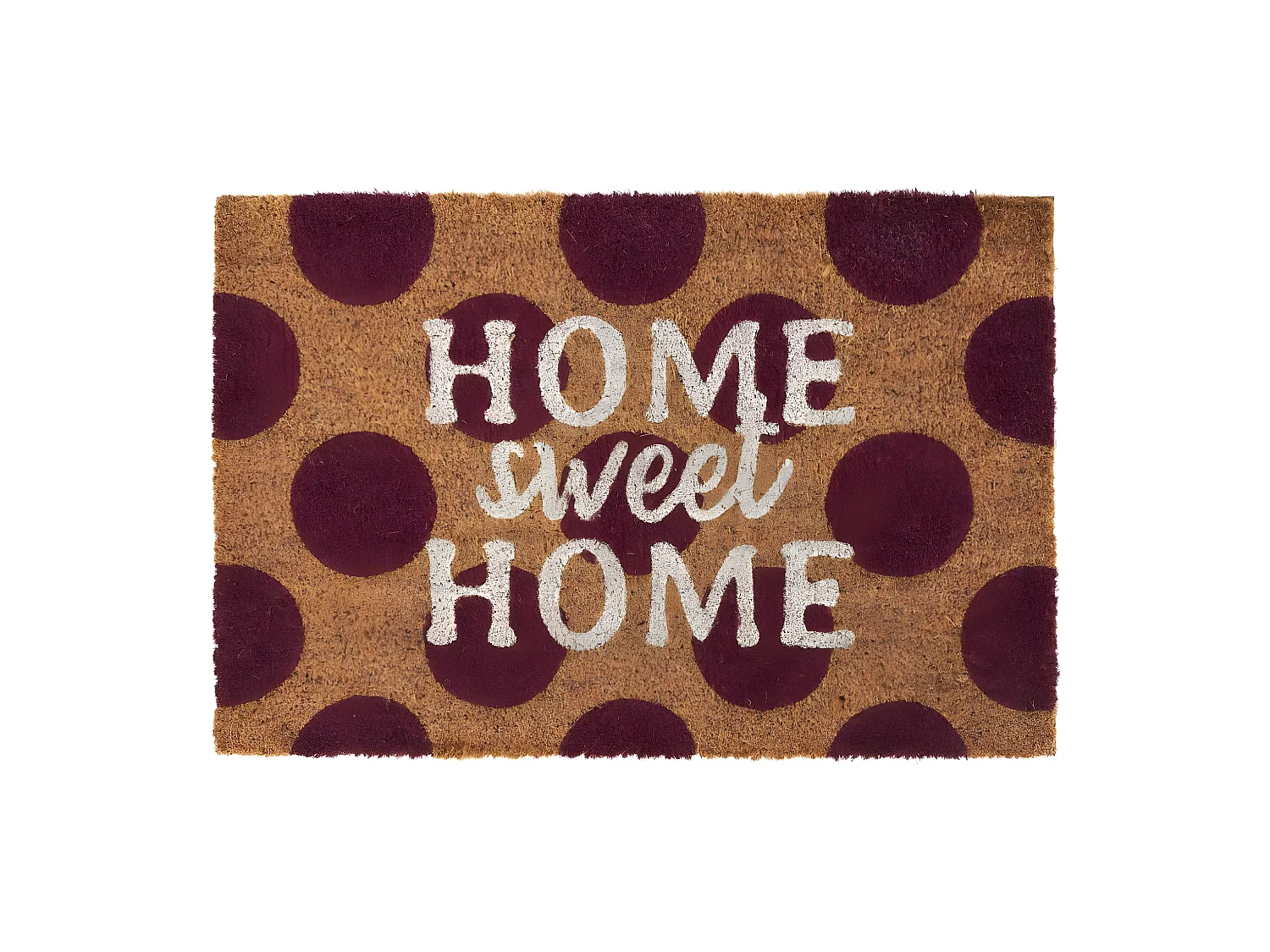 Paillasson fibre de coco avec inscription  60 x 40 cm Pois - Home sweet home