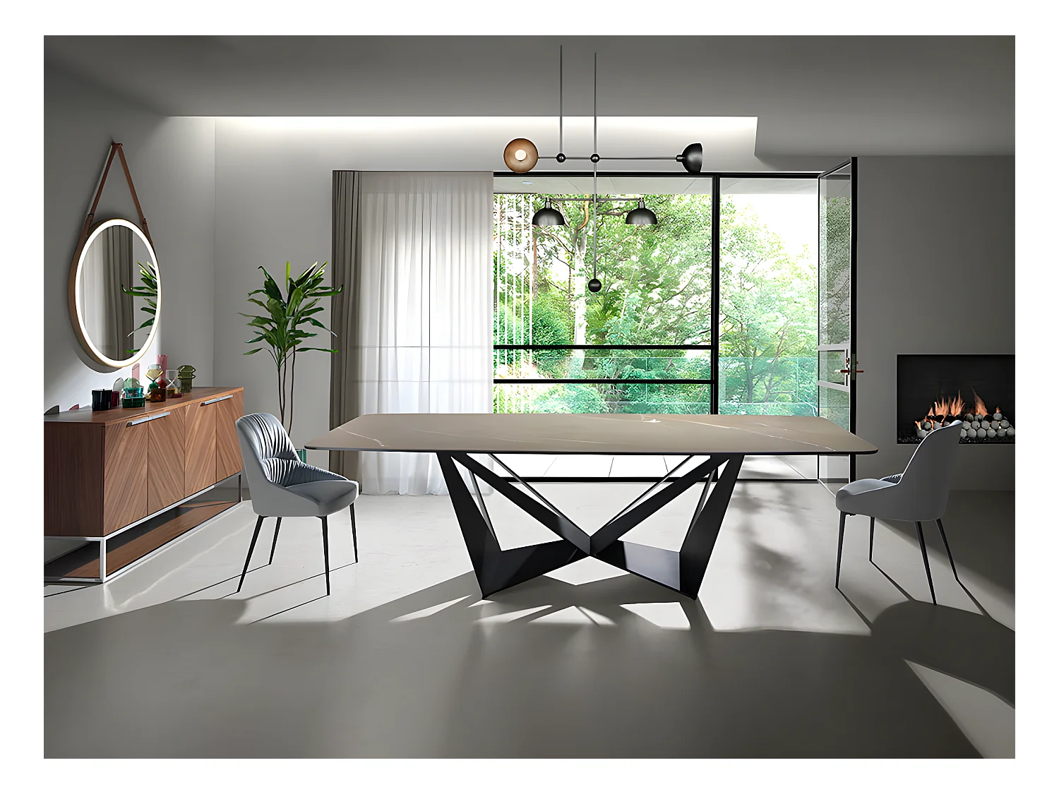 Chaise à manger velours et similicuir. 4109 ANGEL CERDA