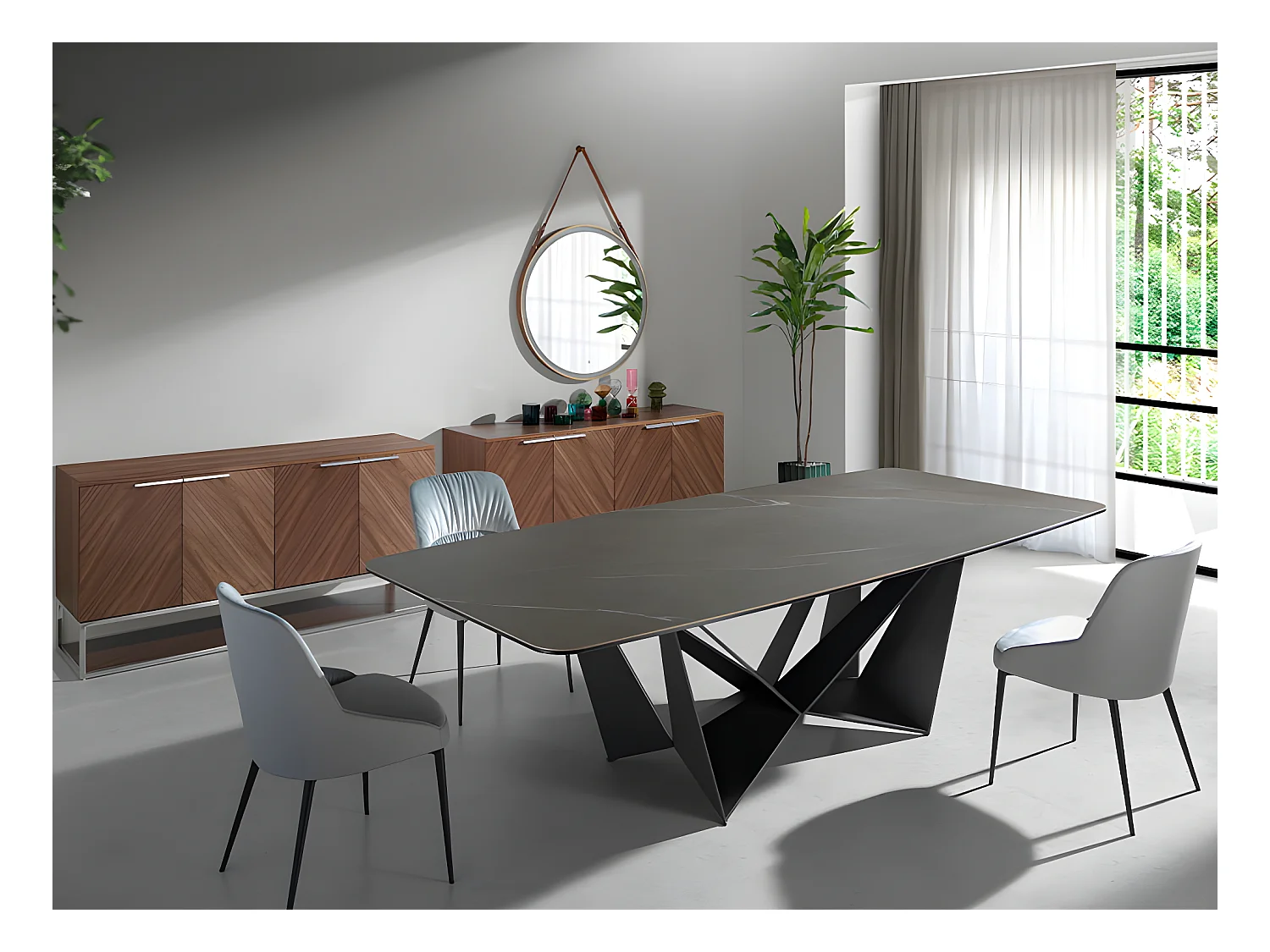 Chaise à manger velours et similicuir. 4109 ANGEL CERDA