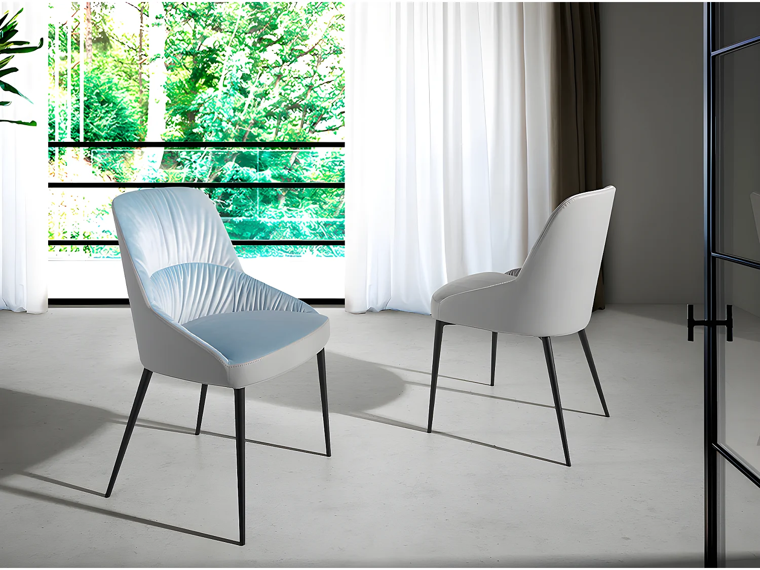 Chaise à manger velours et similicuir. 4109 ANGEL CERDA