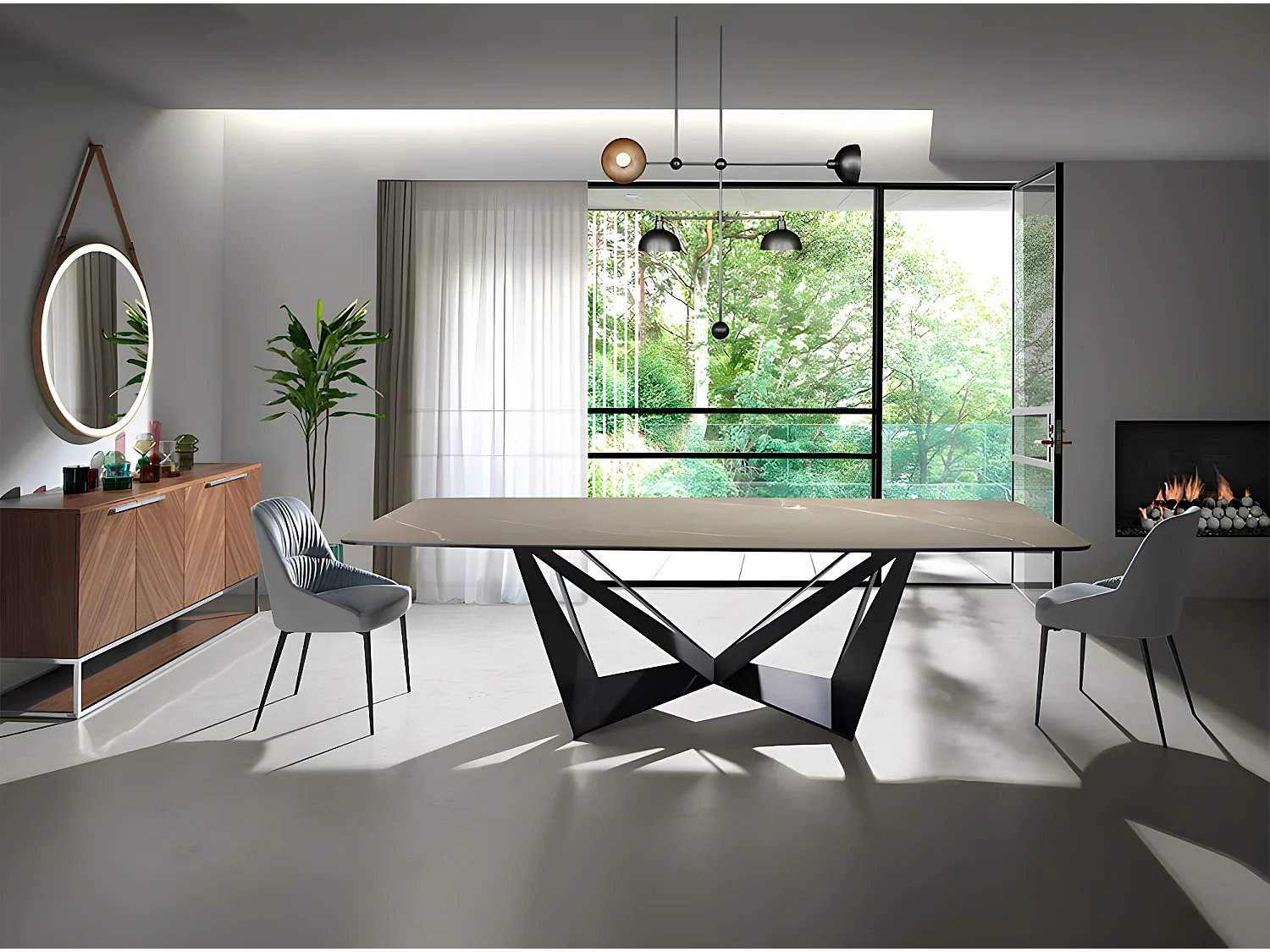 Chaise à manger velours et similicuir. 4109 ANGEL CERDA