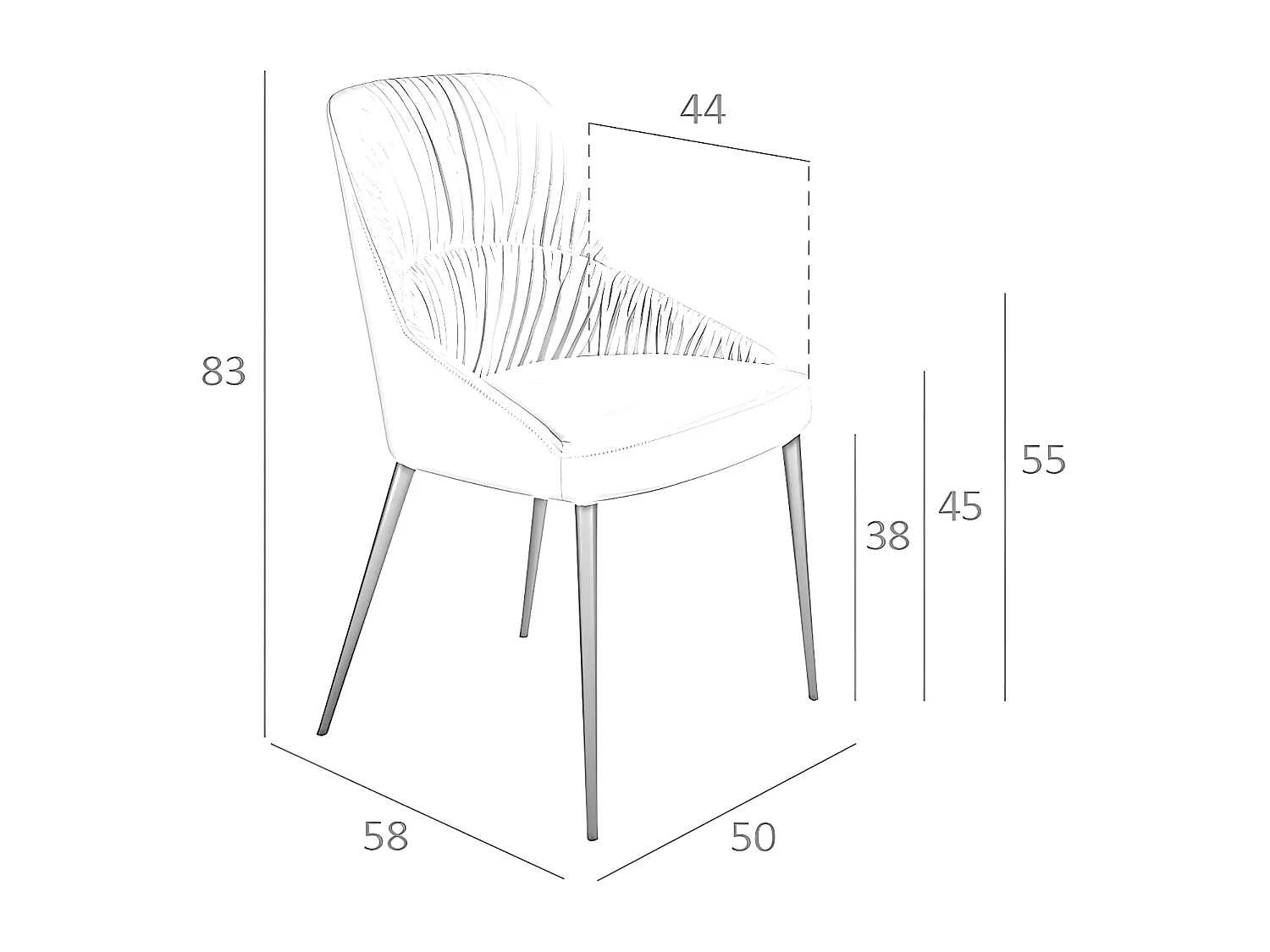 Chaise à manger velours et similicuir. 4109 ANGEL CERDA