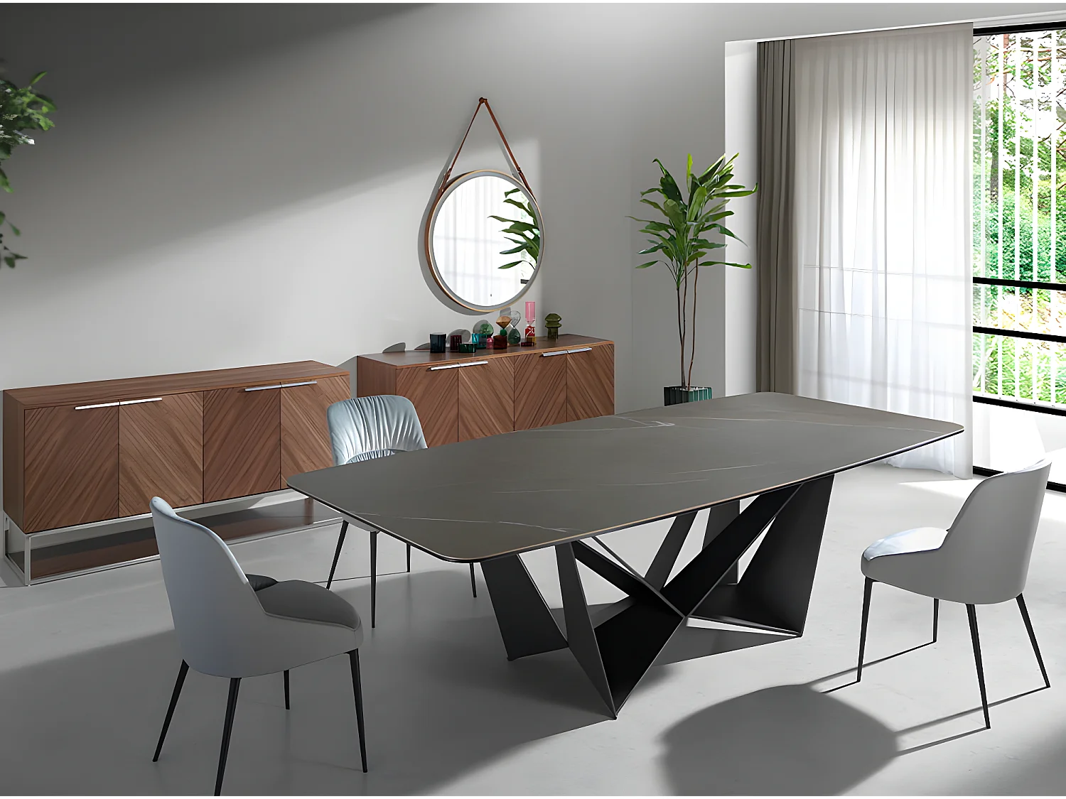 Chaise à manger velours et similicuir. 4109 ANGEL CERDA