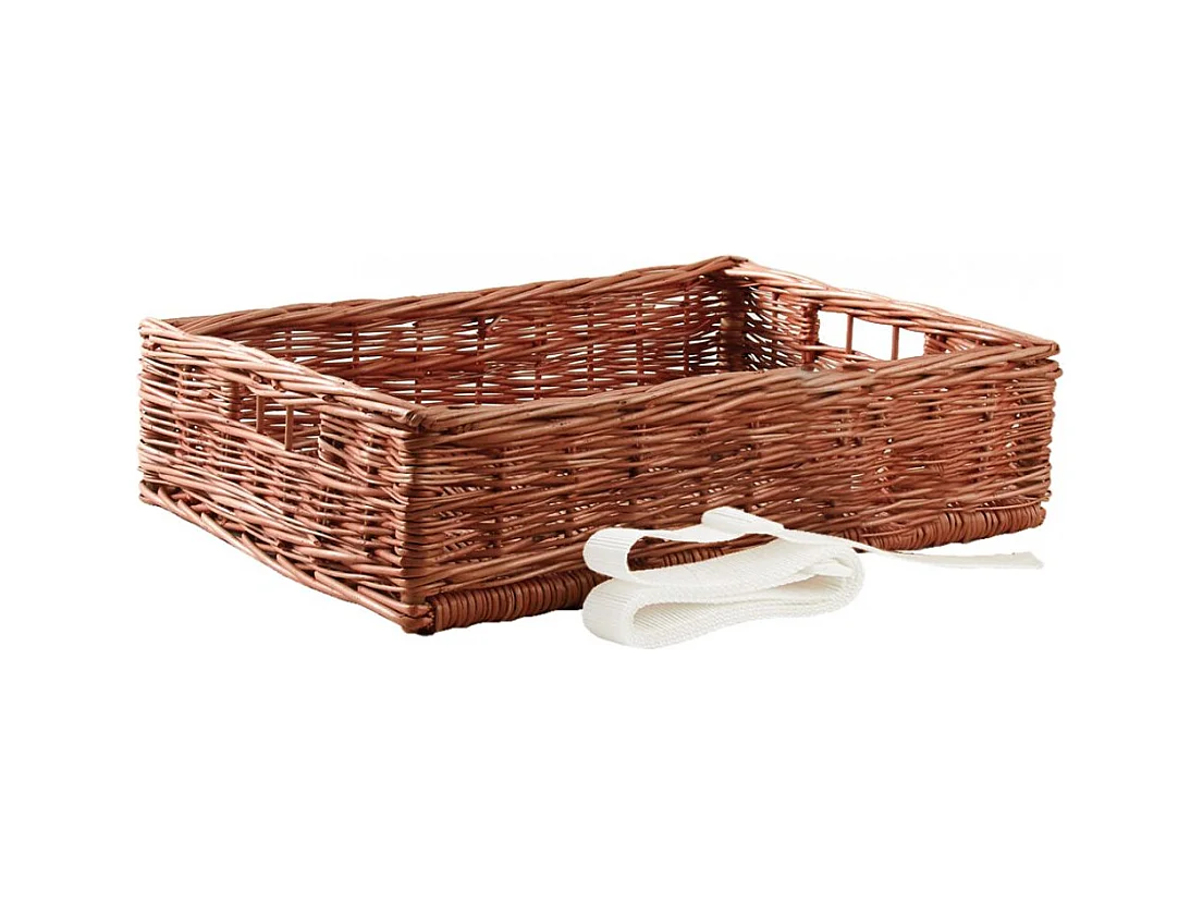 Panier ouvreuse cinéma en osier Avec sangle ajustable à poser