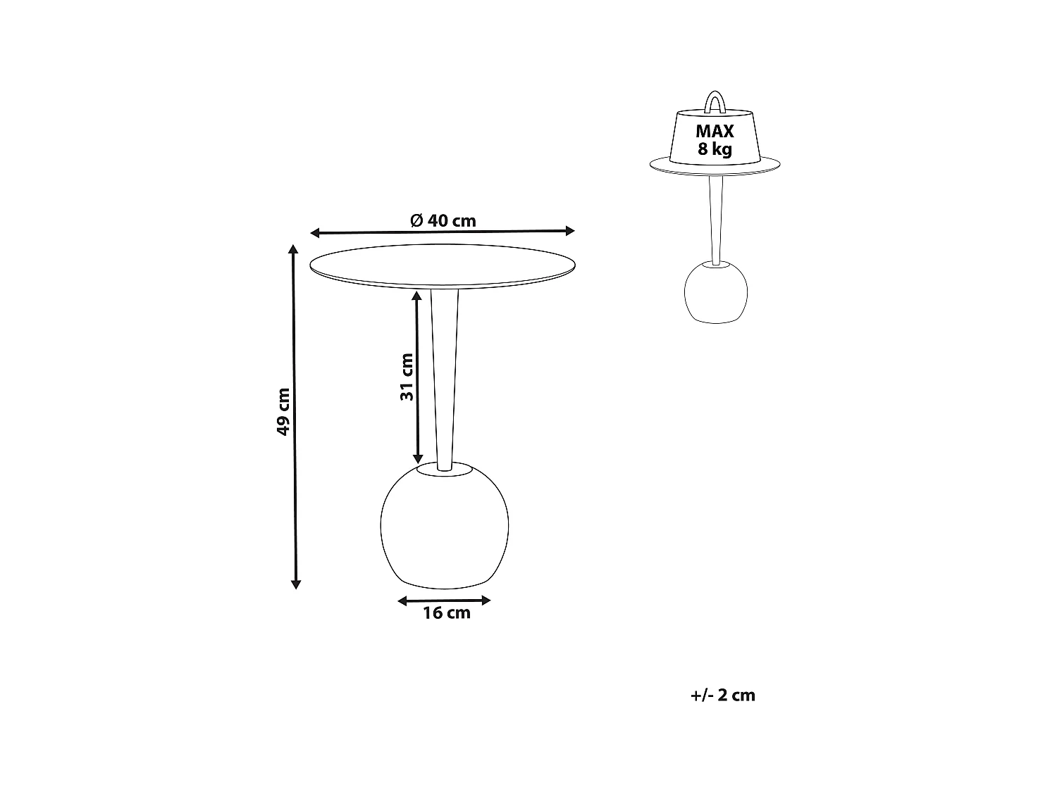 Table d'appoint EUCLA Métal Blanc
