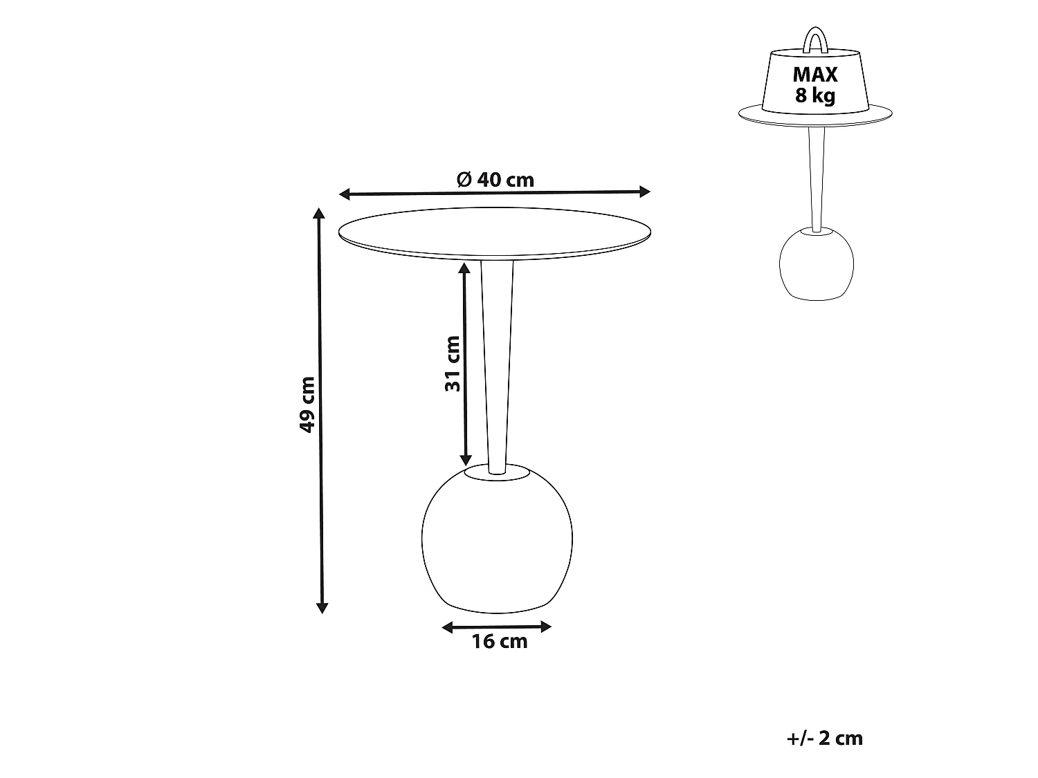 Table d'appoint EUCLA Métal Blanc