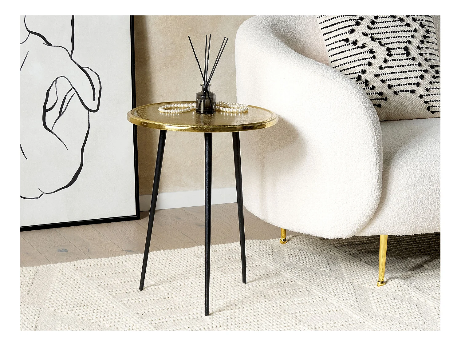 Table d'appoint TELFER Métal Doré