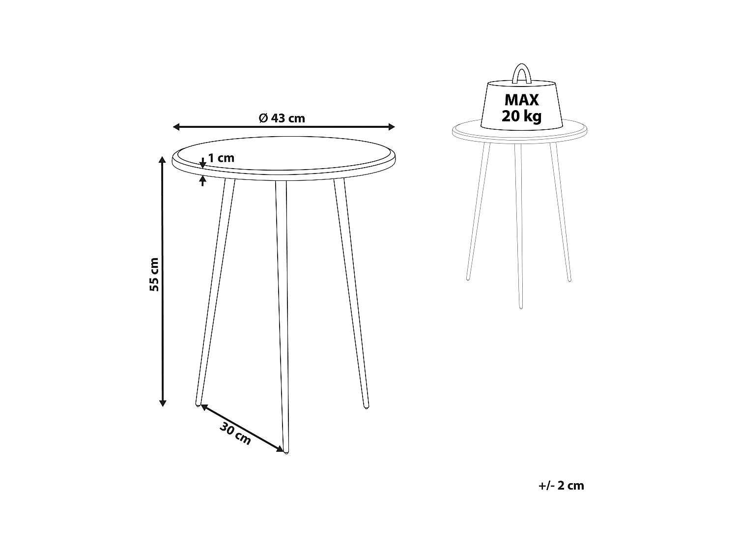 Table d'appoint TELFER Métal Doré