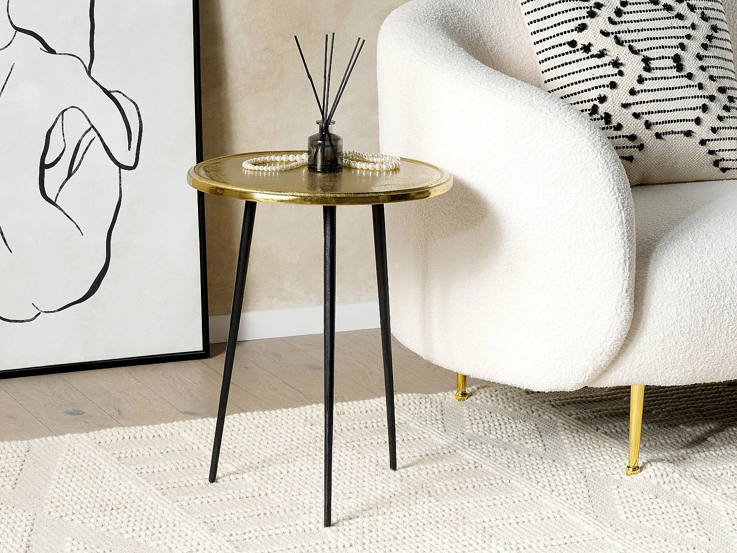 Beistelltisch TELFER Metall Gold
