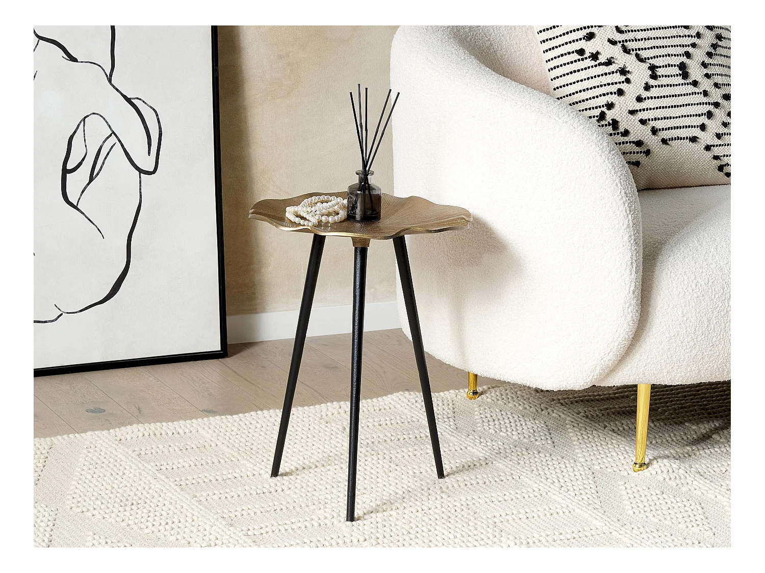 Stolik pomocniczy PUDUR Metal Złoty